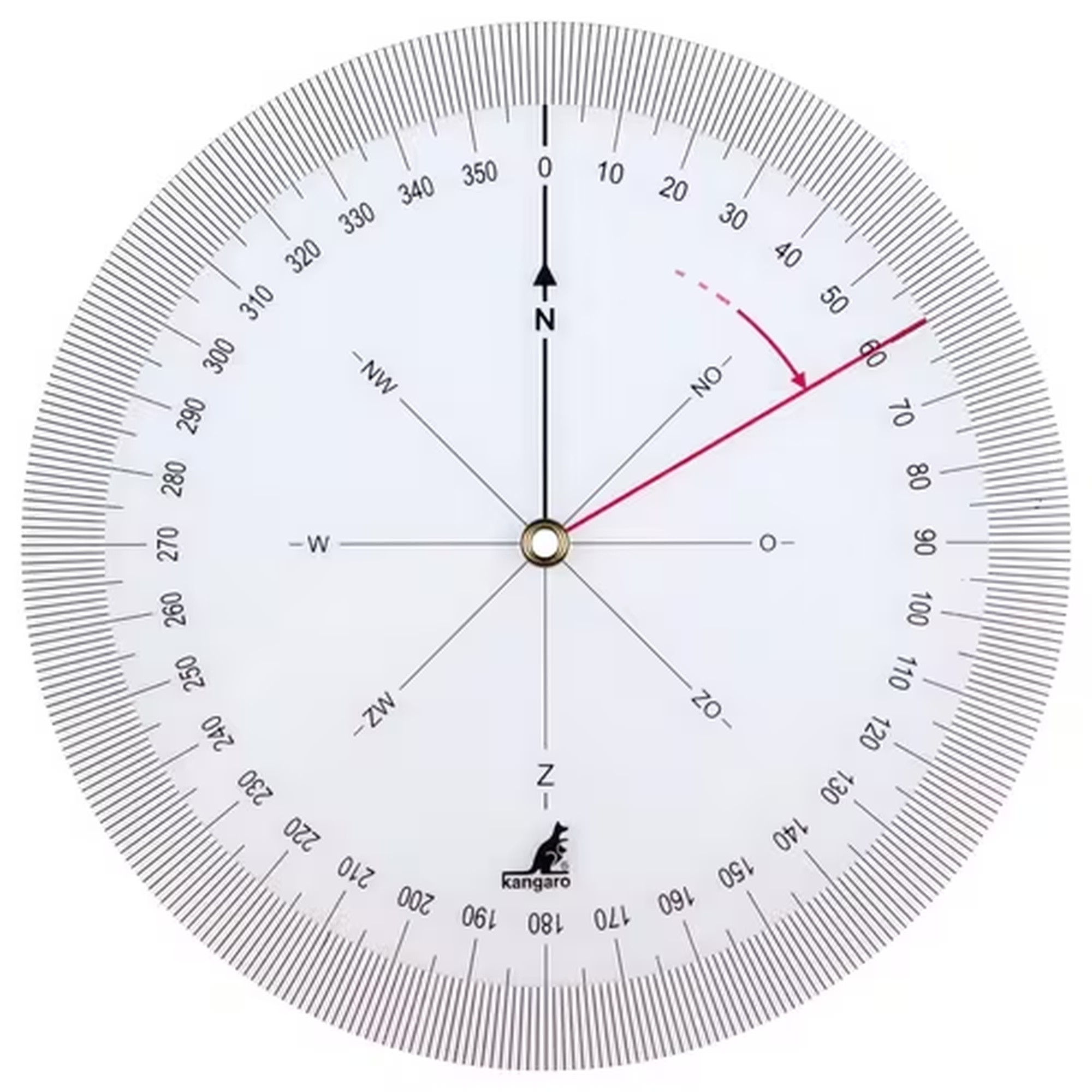 Rapporteur 360° Kangaro plastique 126mm transparent