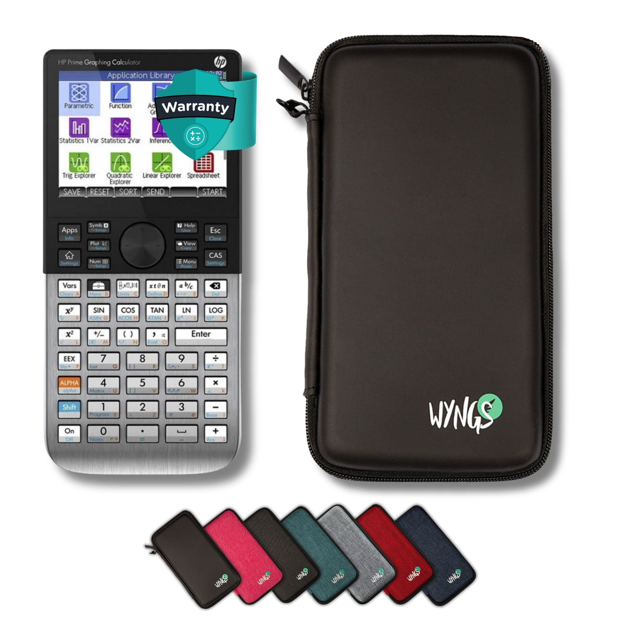 HP Prime G2 avec Housse de Protection WYNGS incluse - Calculatrice Graphique - Pack de Base