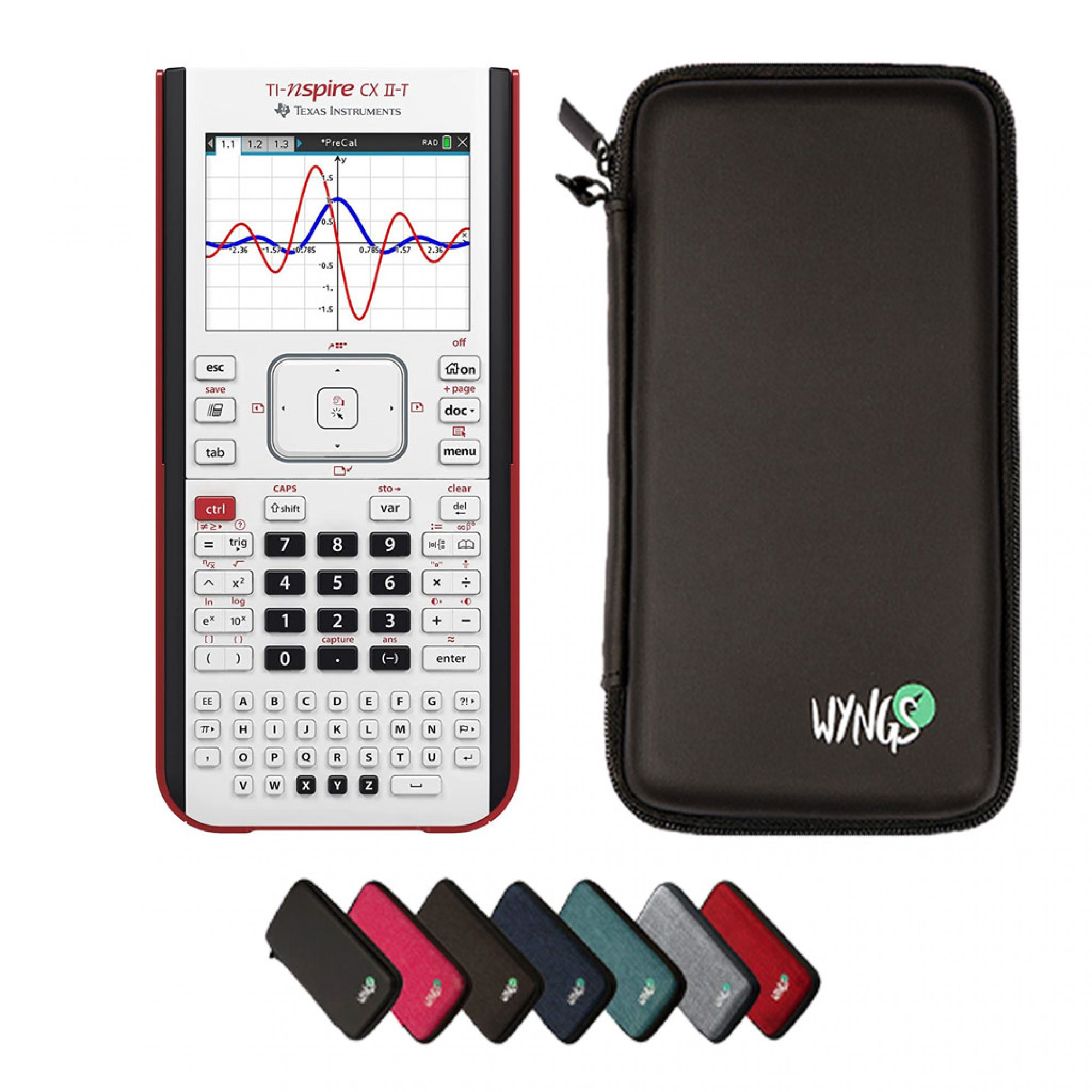 TI-Nspire CX II-T incl. WYNGS Beschermhoes Zwart - Grafische ...