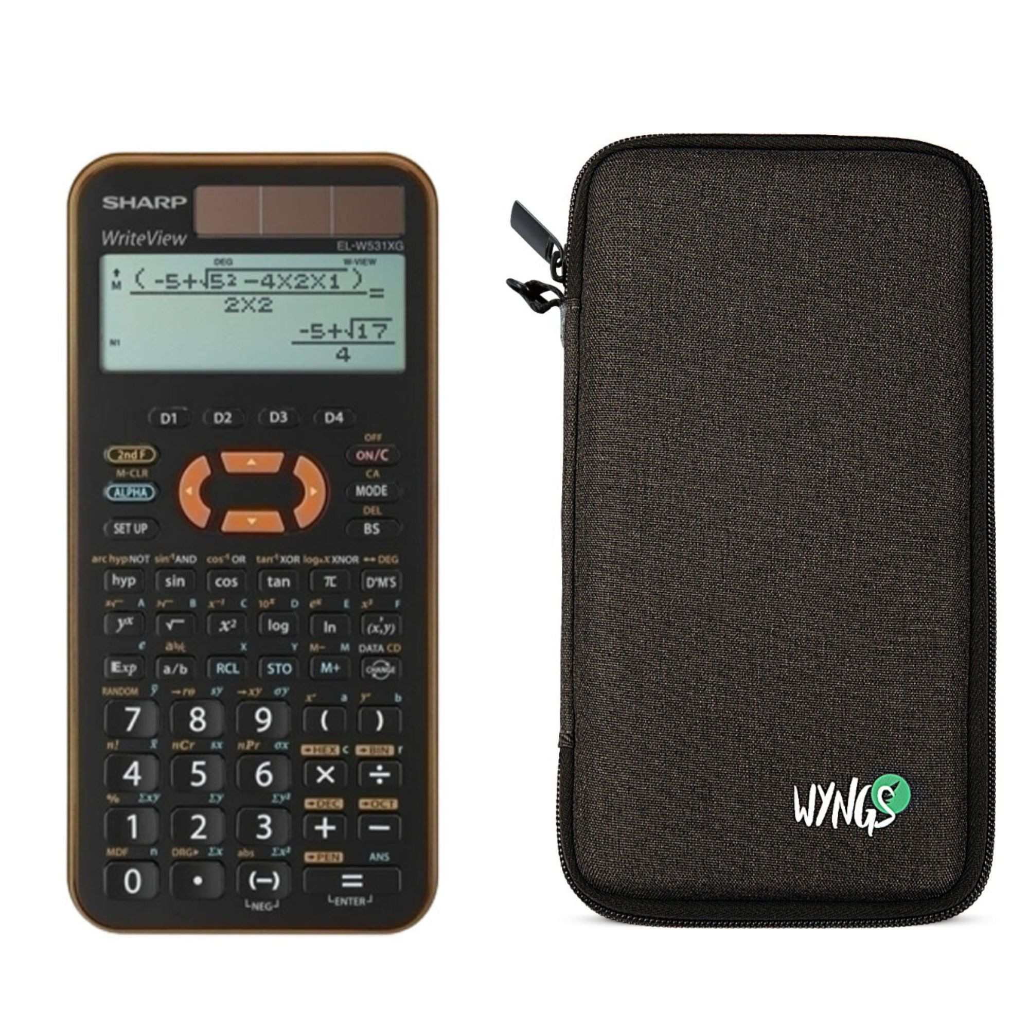 WYNGS Sharp EL-W531 XG-YR inclusief WYNGS zwarte beschermhoes - Basisset