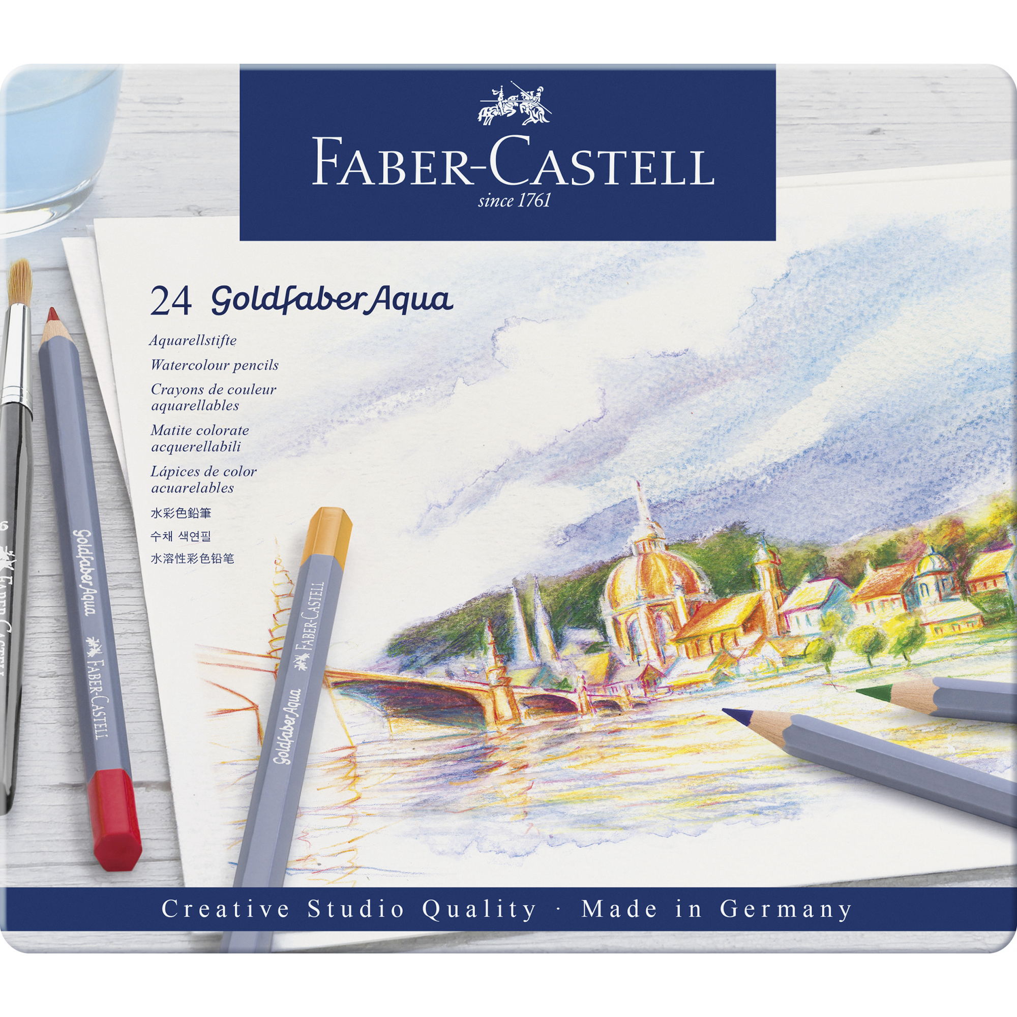 Faber-Castell Goldfaber Aqua Aquarellstift - 24er Metalletui