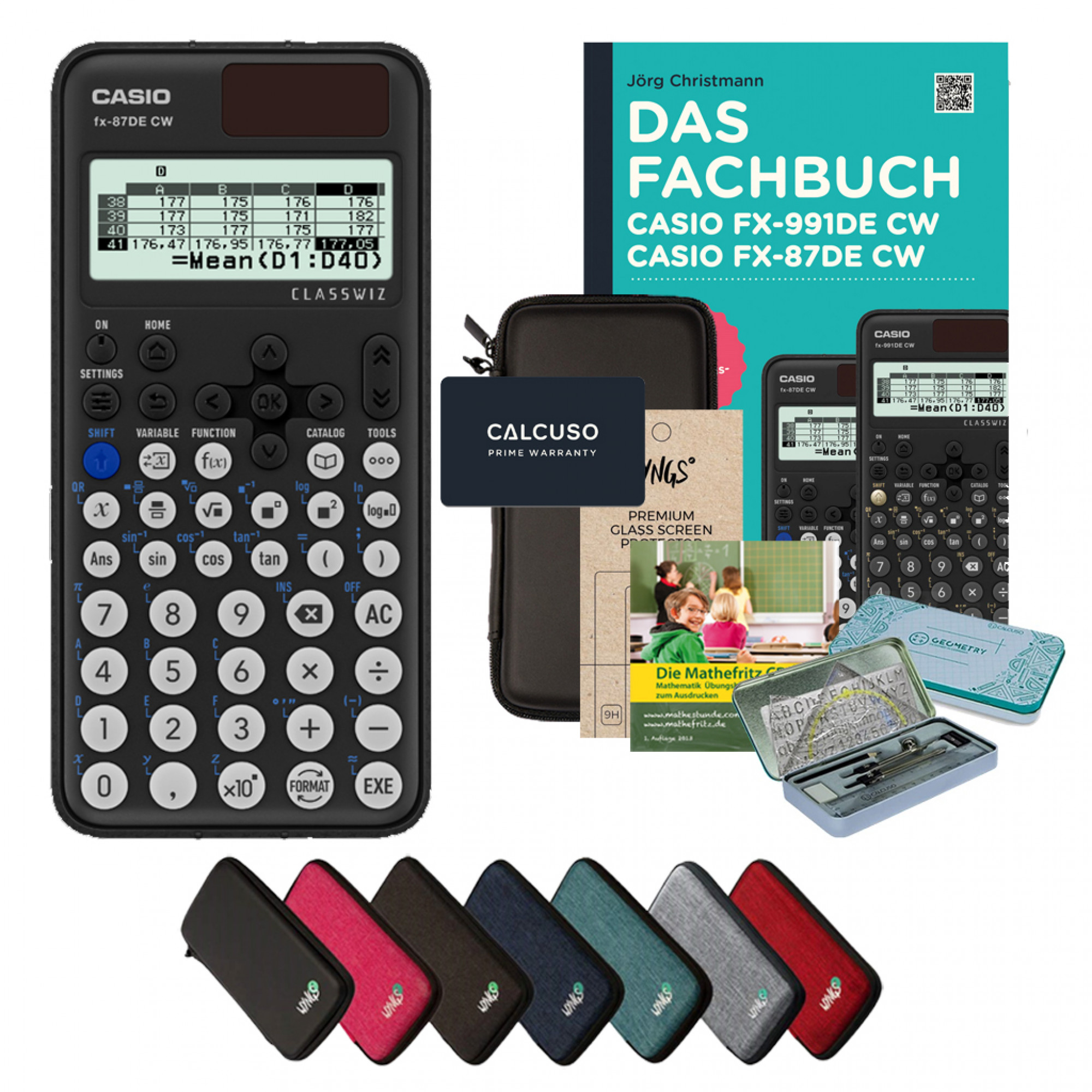 CALCUSO Streberpaket mit Taschenrechner Casio FX-87DE CW