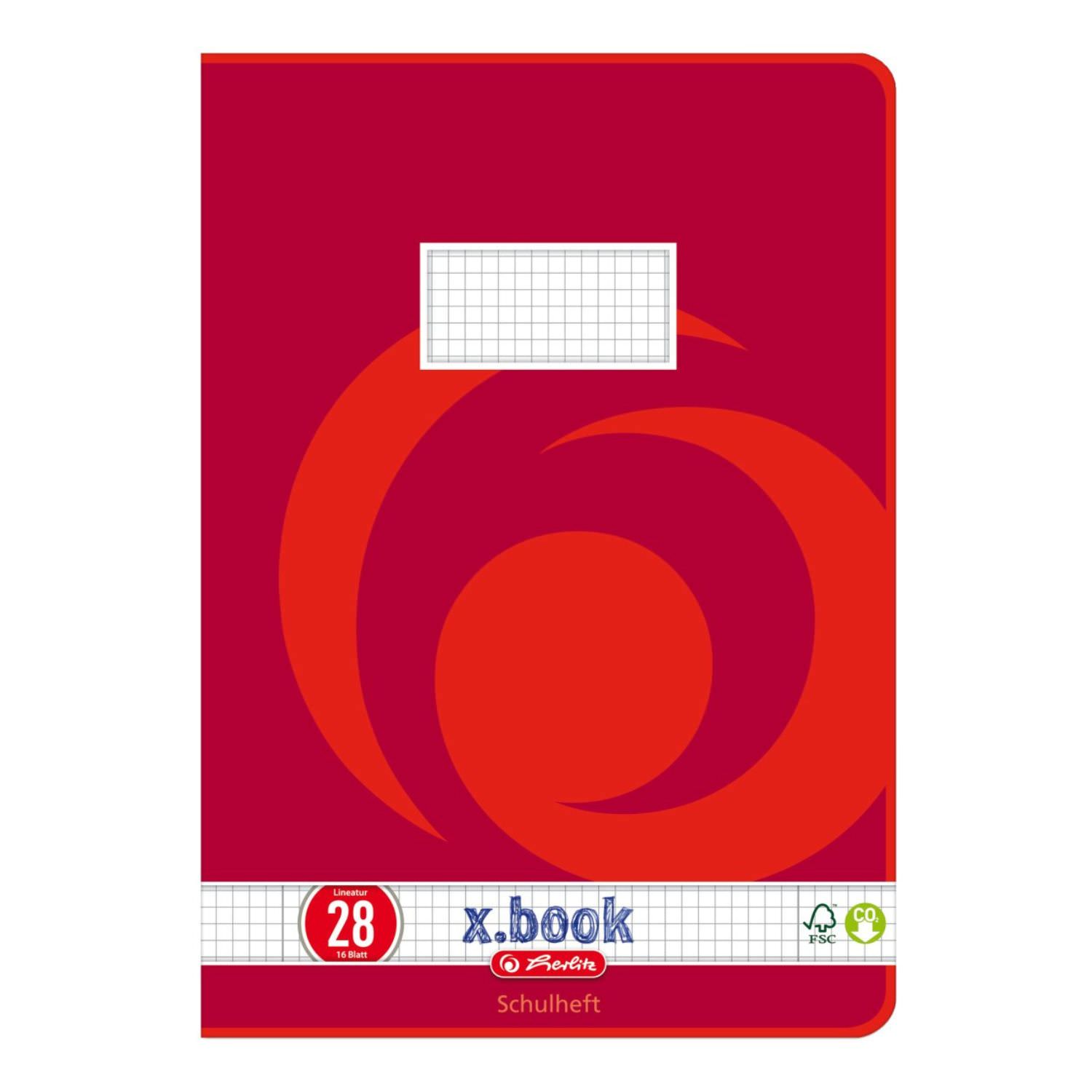 Herlitz Heft A4, Lineatur 28, kariert mit Doppelrand