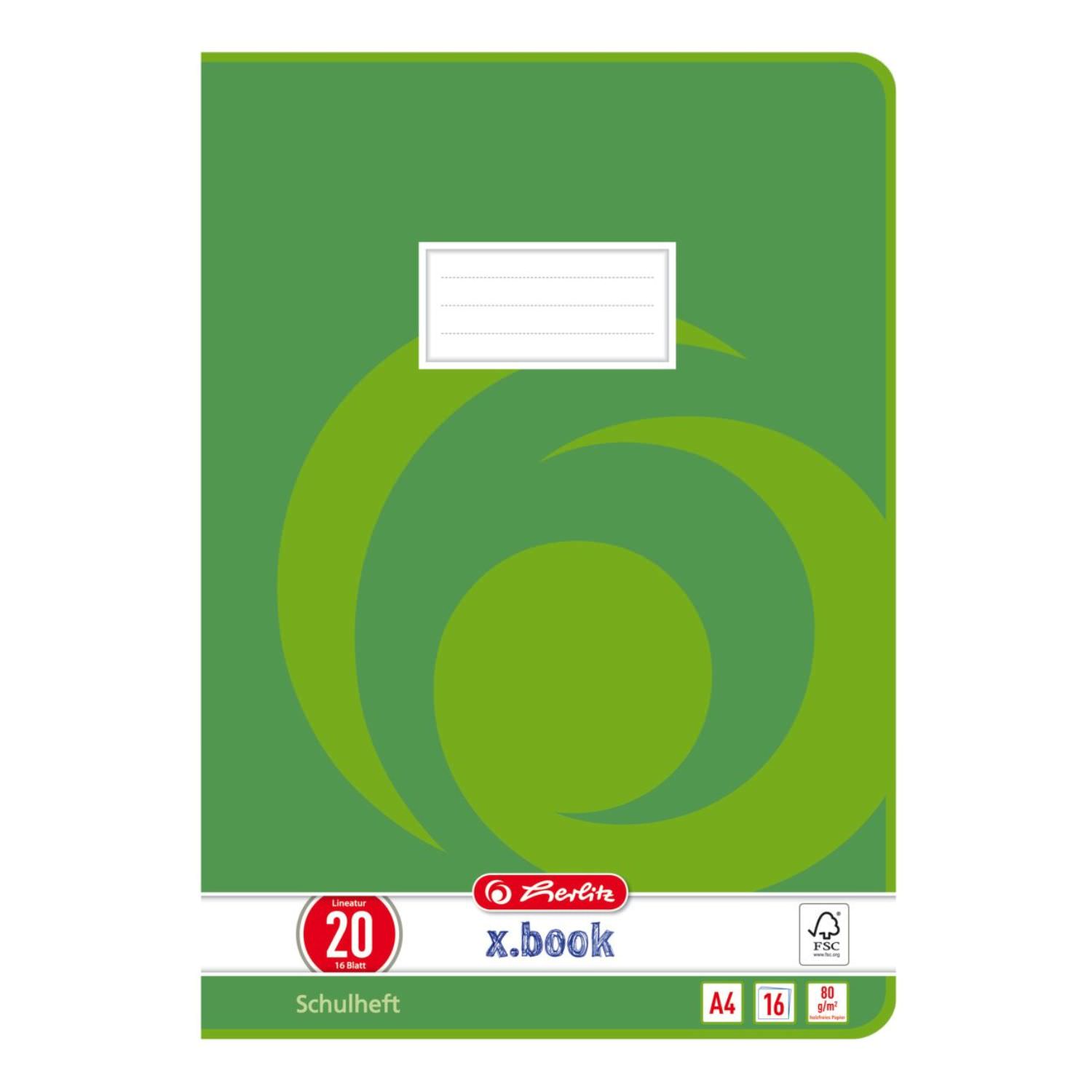 Herlitz Heft A4, Lineatur 20, blanko