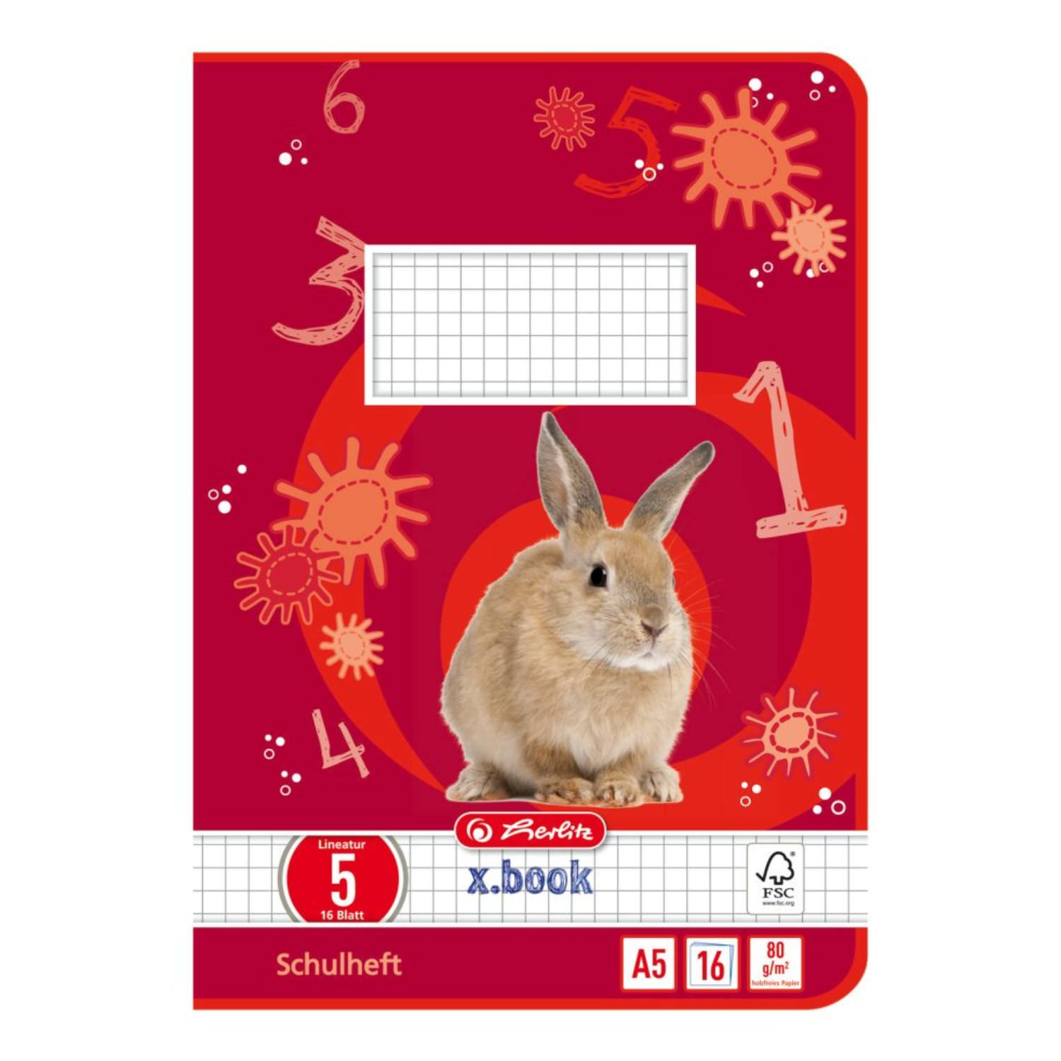 Herlitz Schulheft A5, Lineatur 5