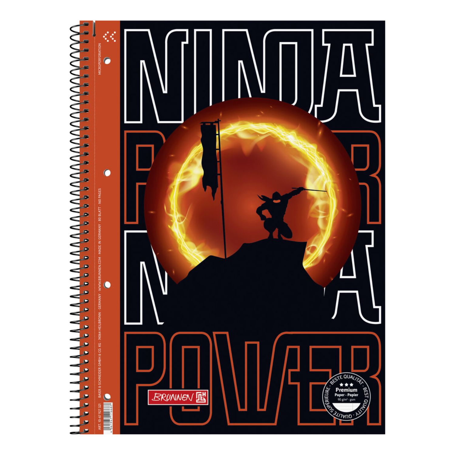 Brunnen Collegeblock mit Motiv A4, Lineatur 27, Ninja Power