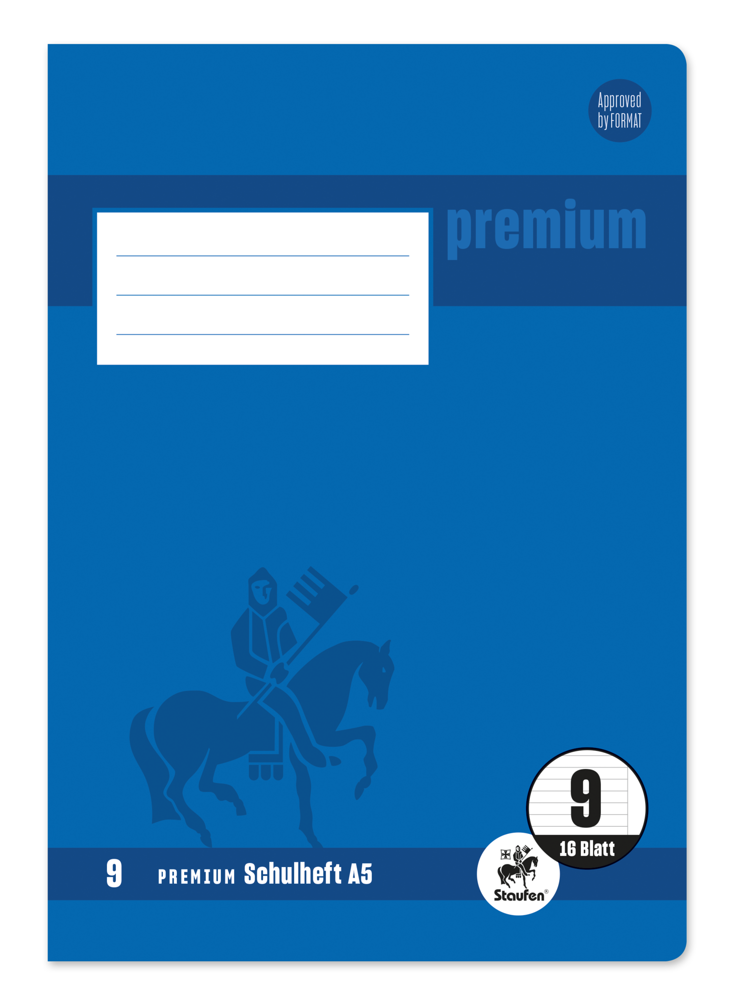 Staufen Premium Heft PREMIUM LIN 9 - A5, 16 Blatt, 90 g/qm, PREMIUM liniert mit Rand
