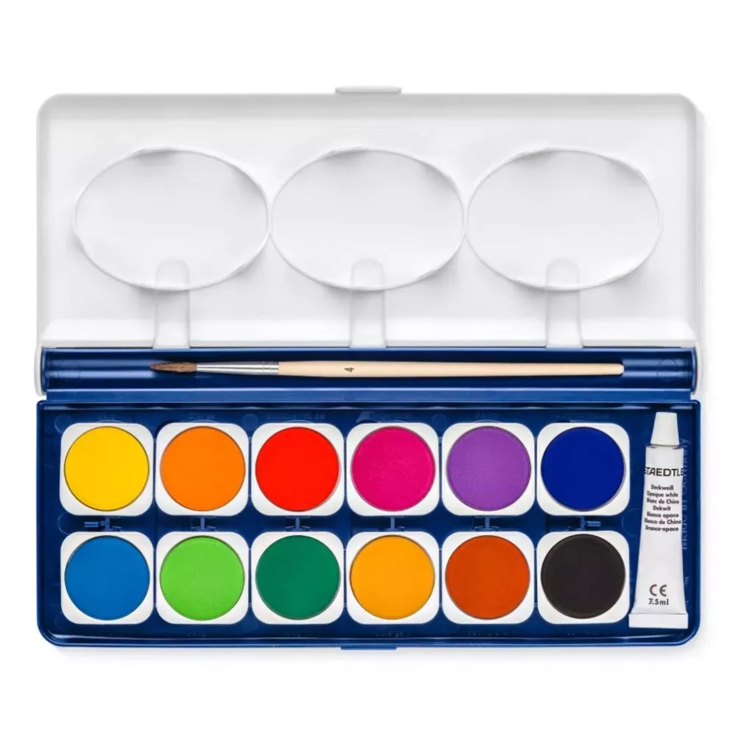 Staedtler Deckfarbkasten mit Pinsel + Deckweiß