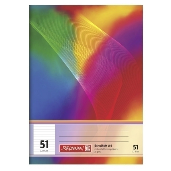 Schulheft Brunnen A6 32Bl Lin 51 liniert