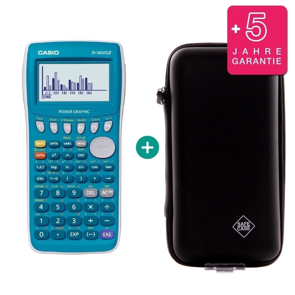 Casio fx-7400GII inkl. WYNGS Schutztasche Schwarz - Grafikrechner - Basic Set
