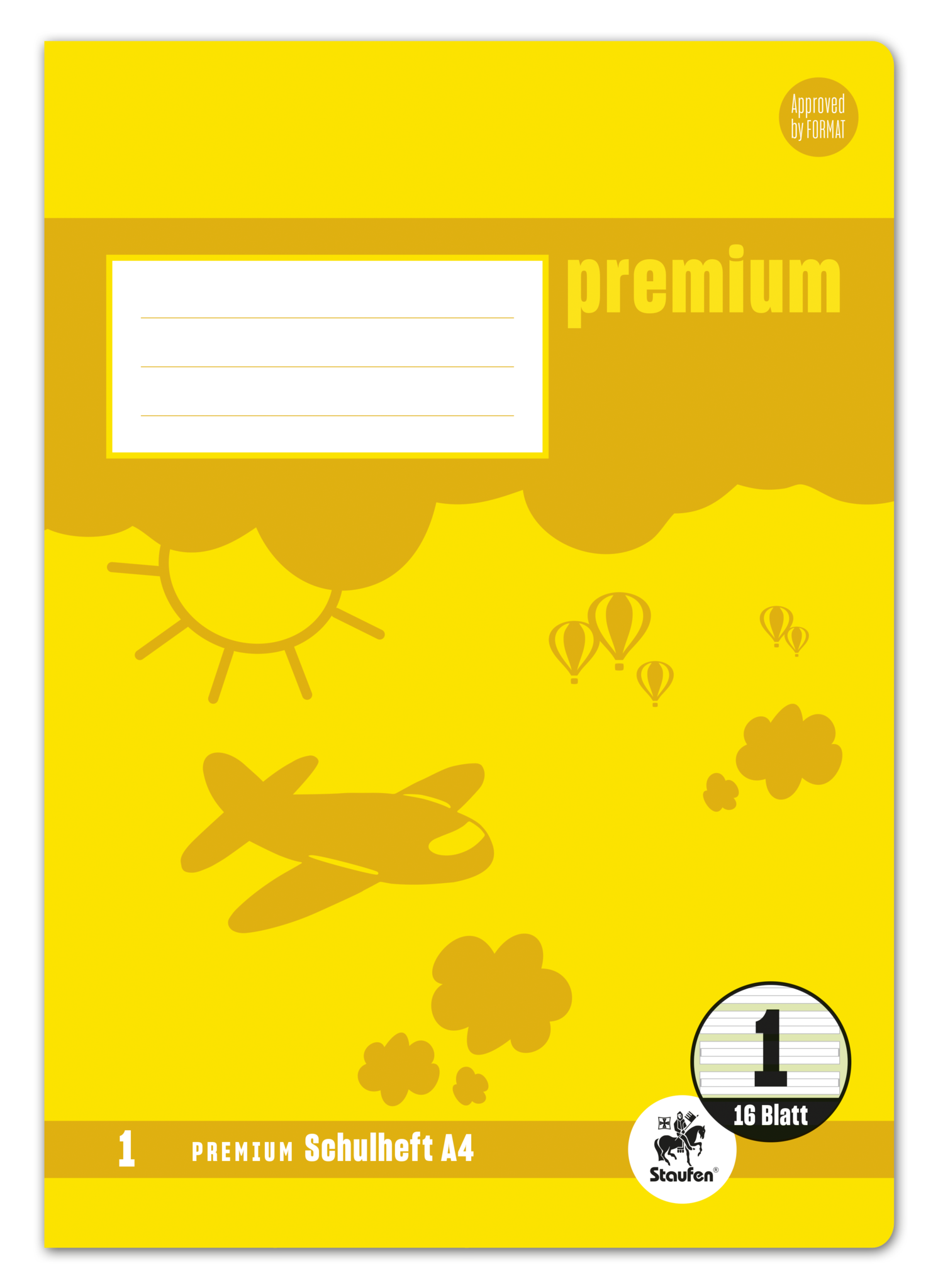 Staufen Premium Heft PREMIUM LIN 1 - A4, 16 Blatt, 90 g/qm, PREMIUM LIN iert