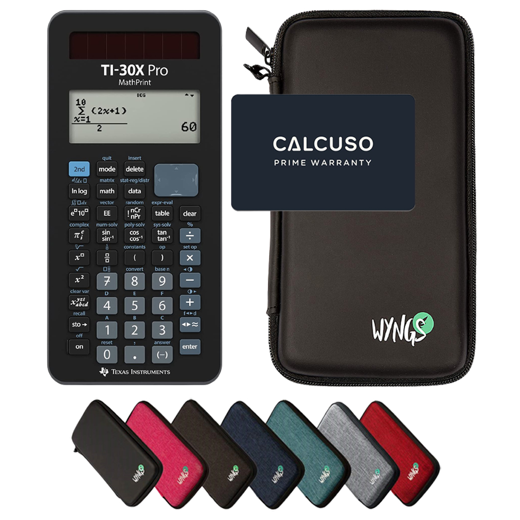 TI-30X Pro MathPrint inkl. WYNGS Schutztasche - Wissenschaftlicher Taschenrechner - Basic Set