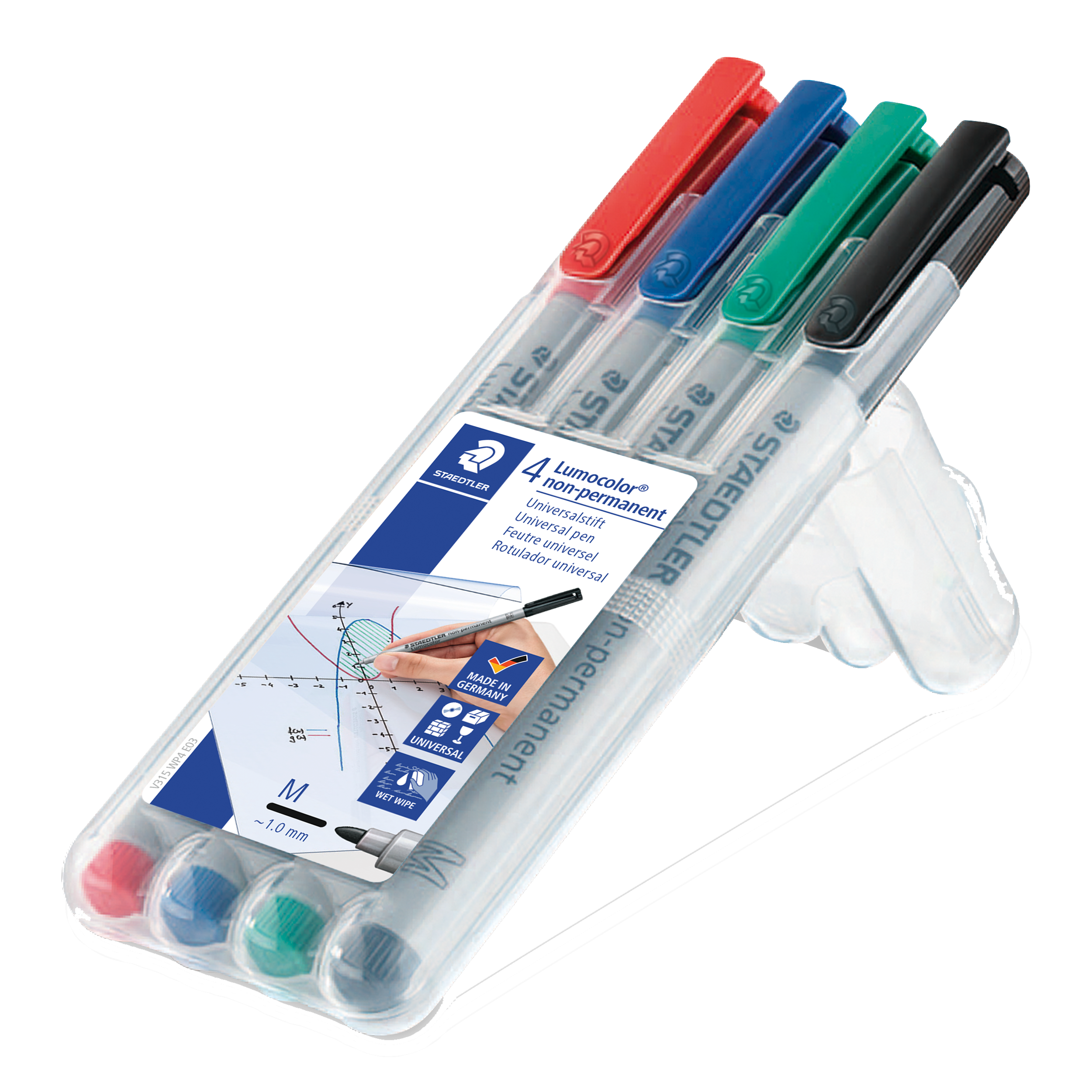 Staedtler Feinschreiber Universalstift Lumocolor® - non-permanent, M, 4 Farben