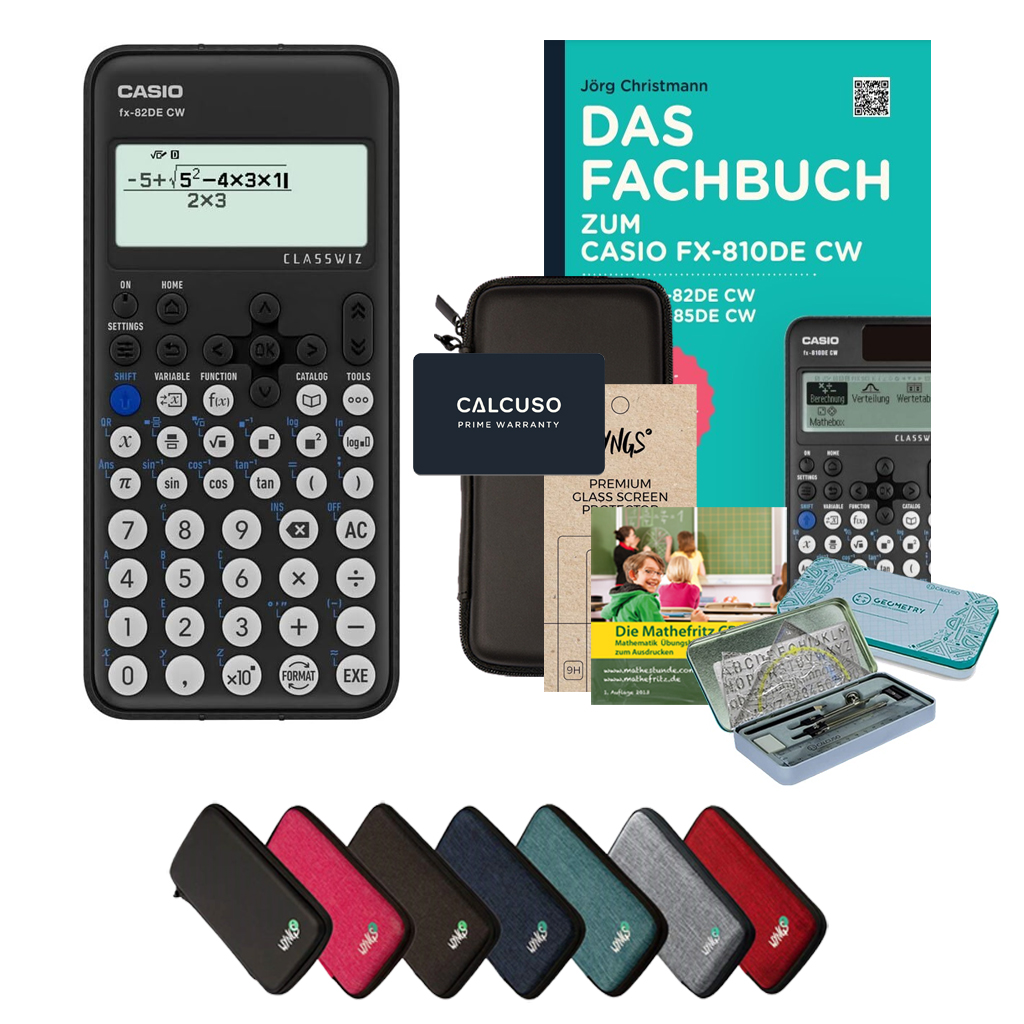 CALCUSO Streberpaket mit Taschenrechner Casio FX-82DE CW