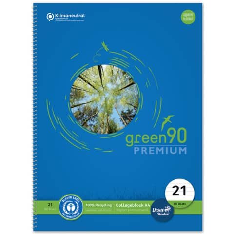 STAUFEN GREEN Premium Collegeblock 4A 80 Blatt - Lineatur 21