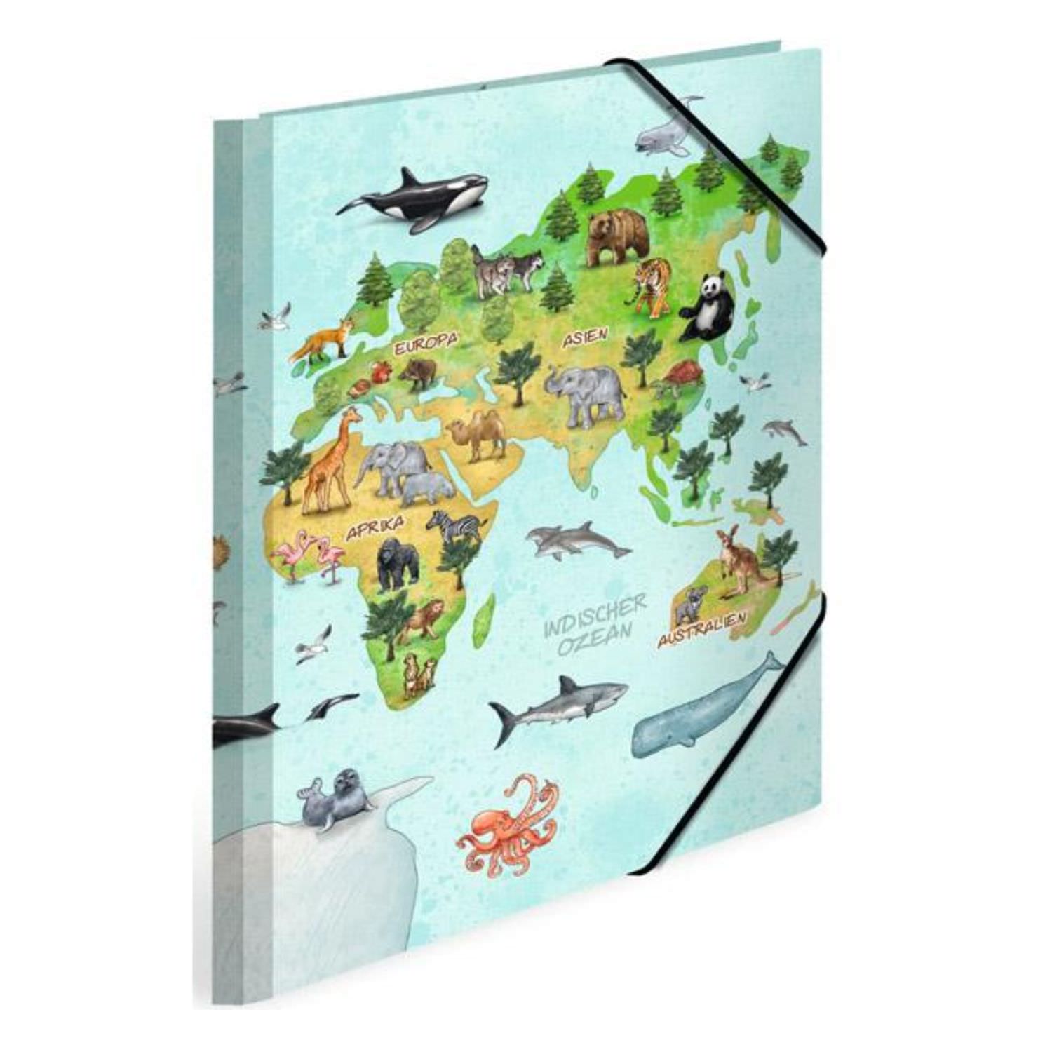 Herma Sammelmappe Weltkarte A4 aus Karton