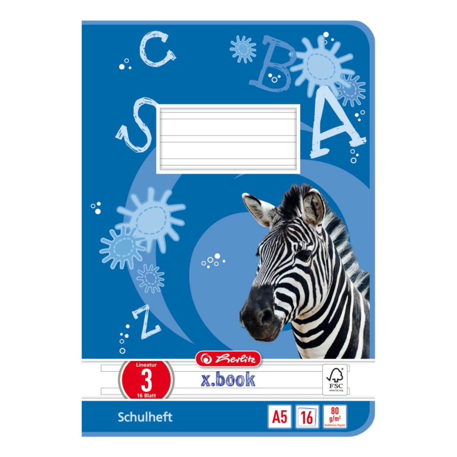 Herlitz Schulheft A5, Lineatur 3