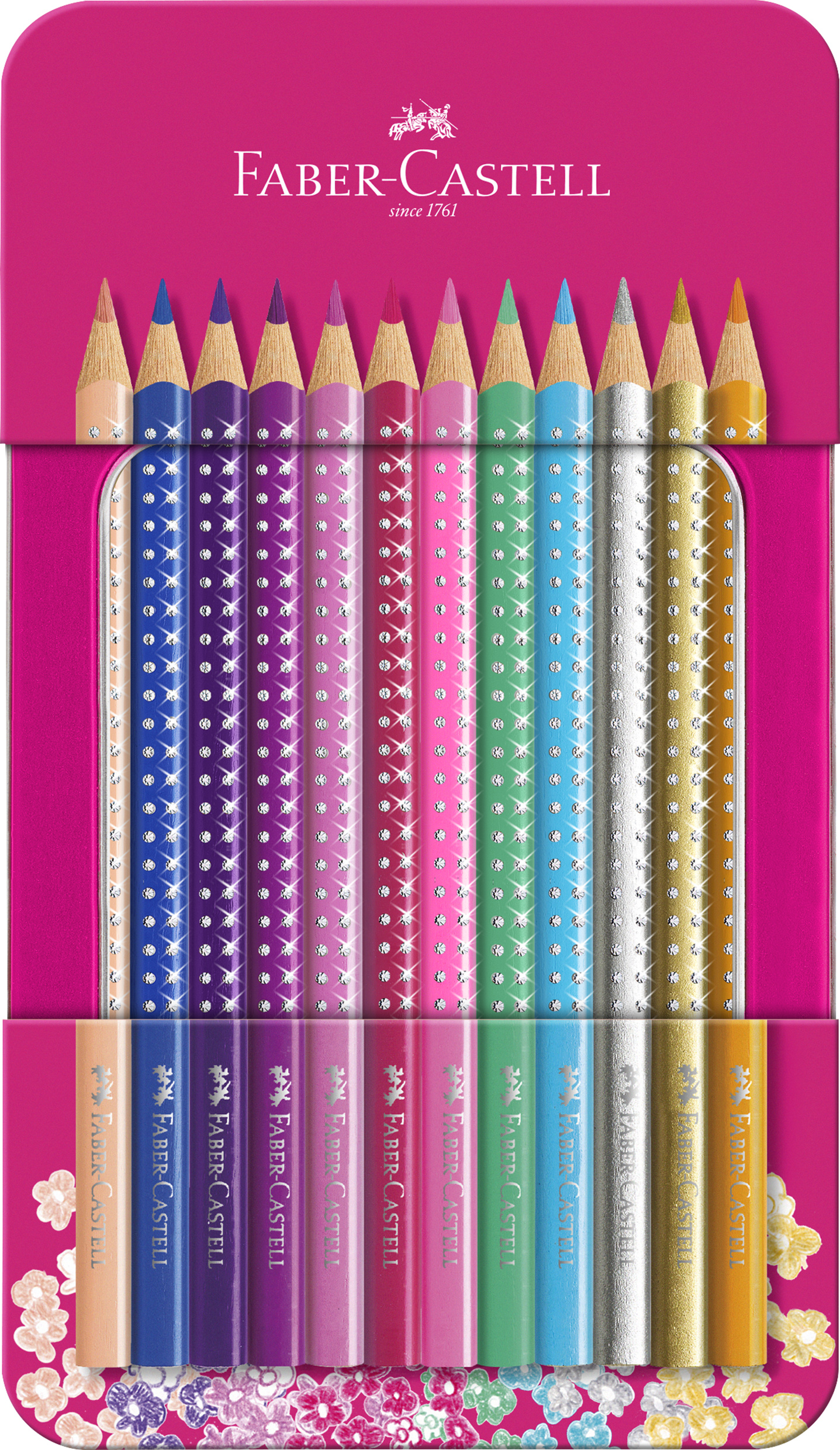 Faber-Castell 201737 - Buntstifte Sparkle 12er Metalletui