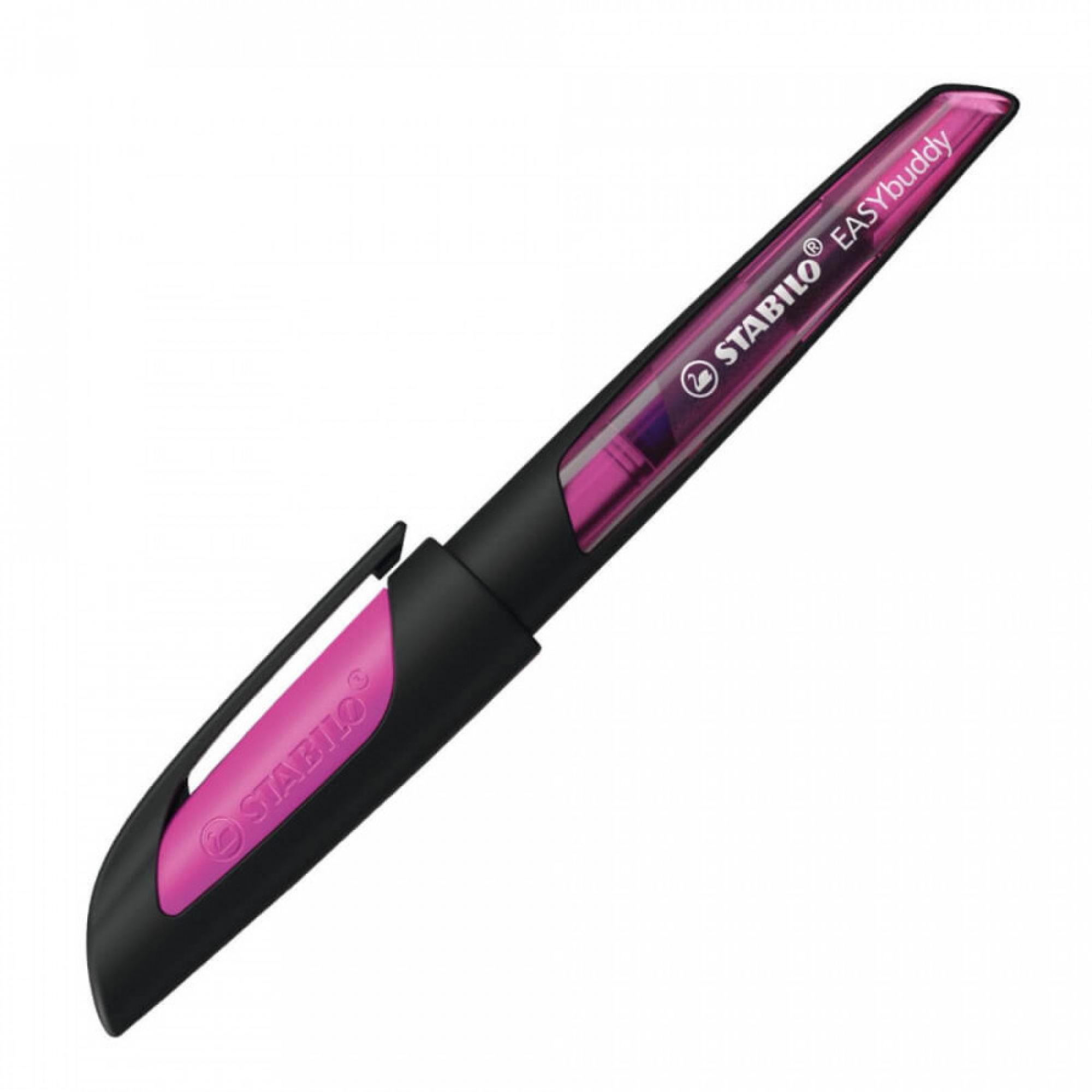 Stabilo Schulfüller mit Standard-Feder M - EASYbuddy in schwarz/magenta - Schreibfarbe blau (löschbar) - Einzelstift - inklusive Patrone