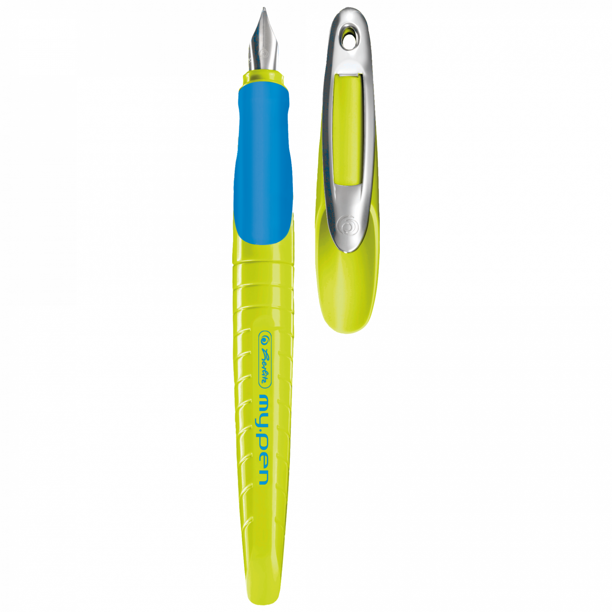 Herlitz Füllhalter my.pen - M-Feder, lemon/blau