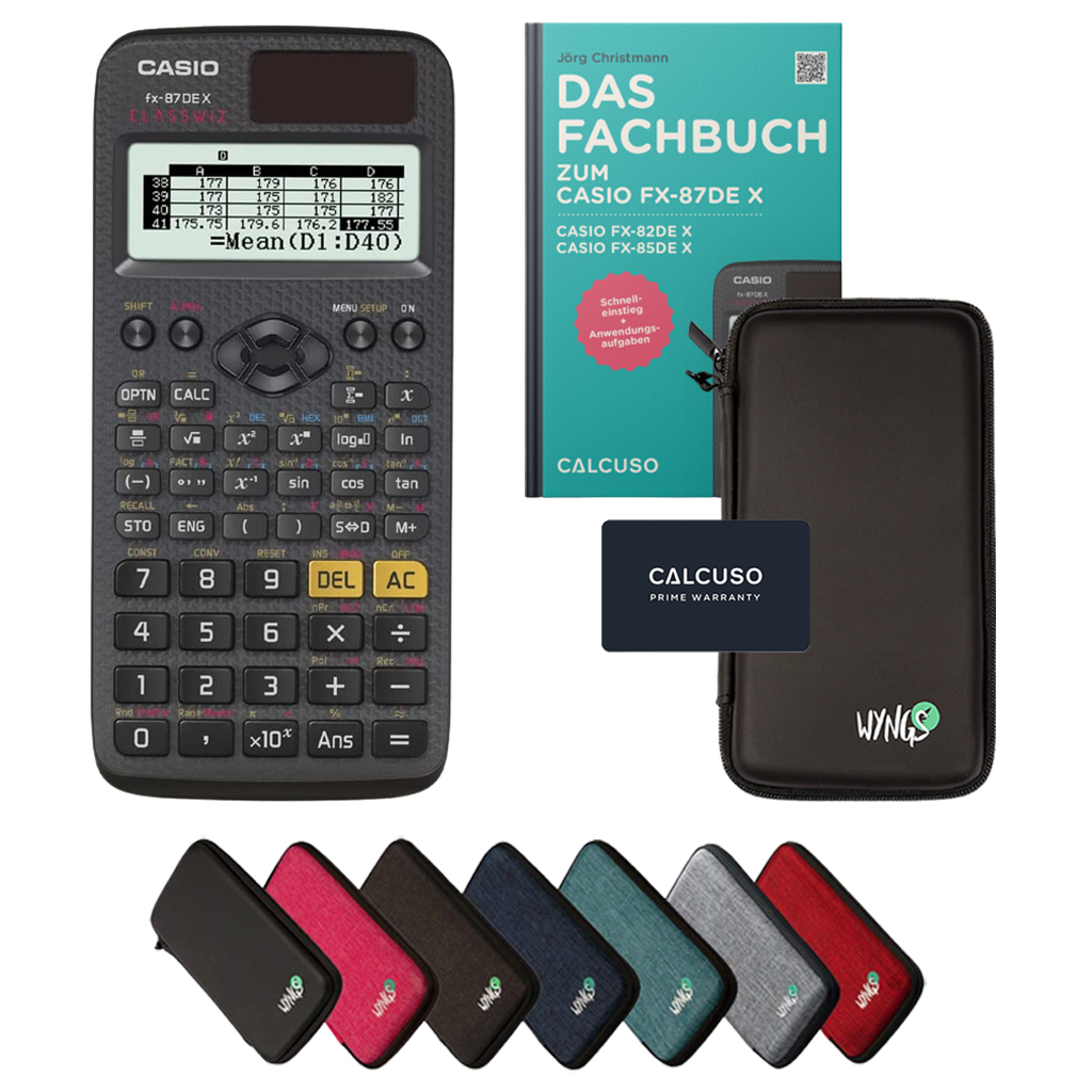 ﻿CALCUSO Standardpaket mit Taschenrechner Casio FX-87DE X ClassWiz