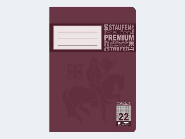 Staufen Premium Oktavheft PREMIUM Academy LIN 22 - A6, 90 g/qm, 32 Blatt, kariert