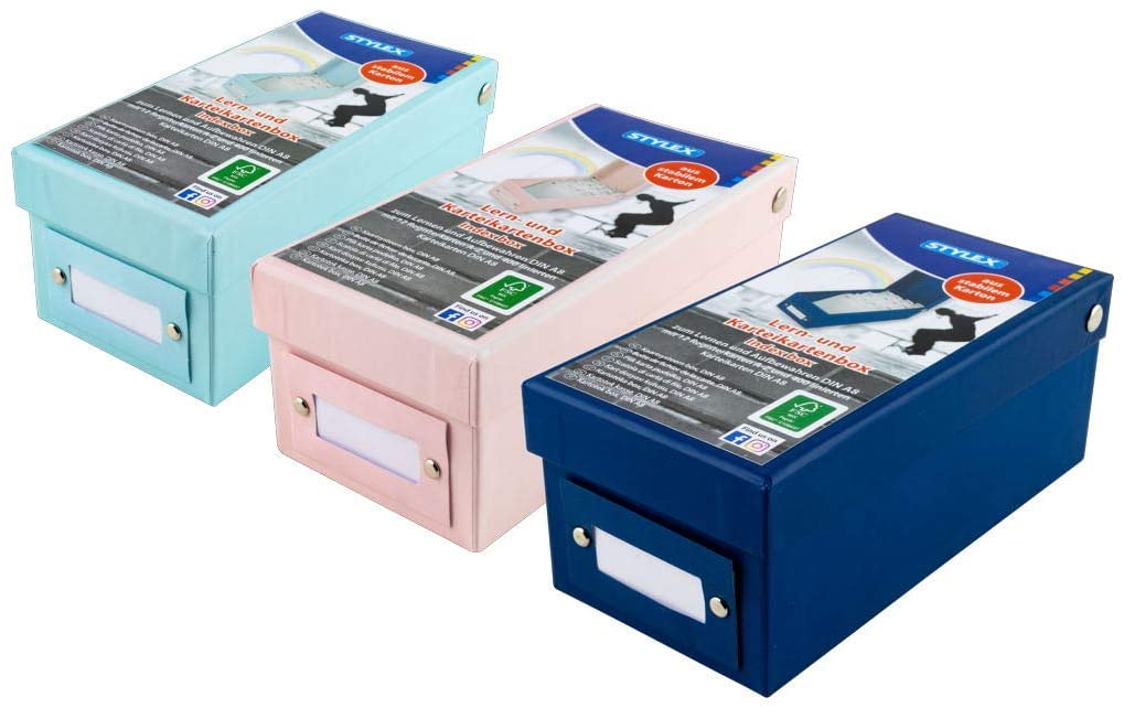 Karteikasten DIN A8 inkl. 400 Karteikarten und A-Z Register