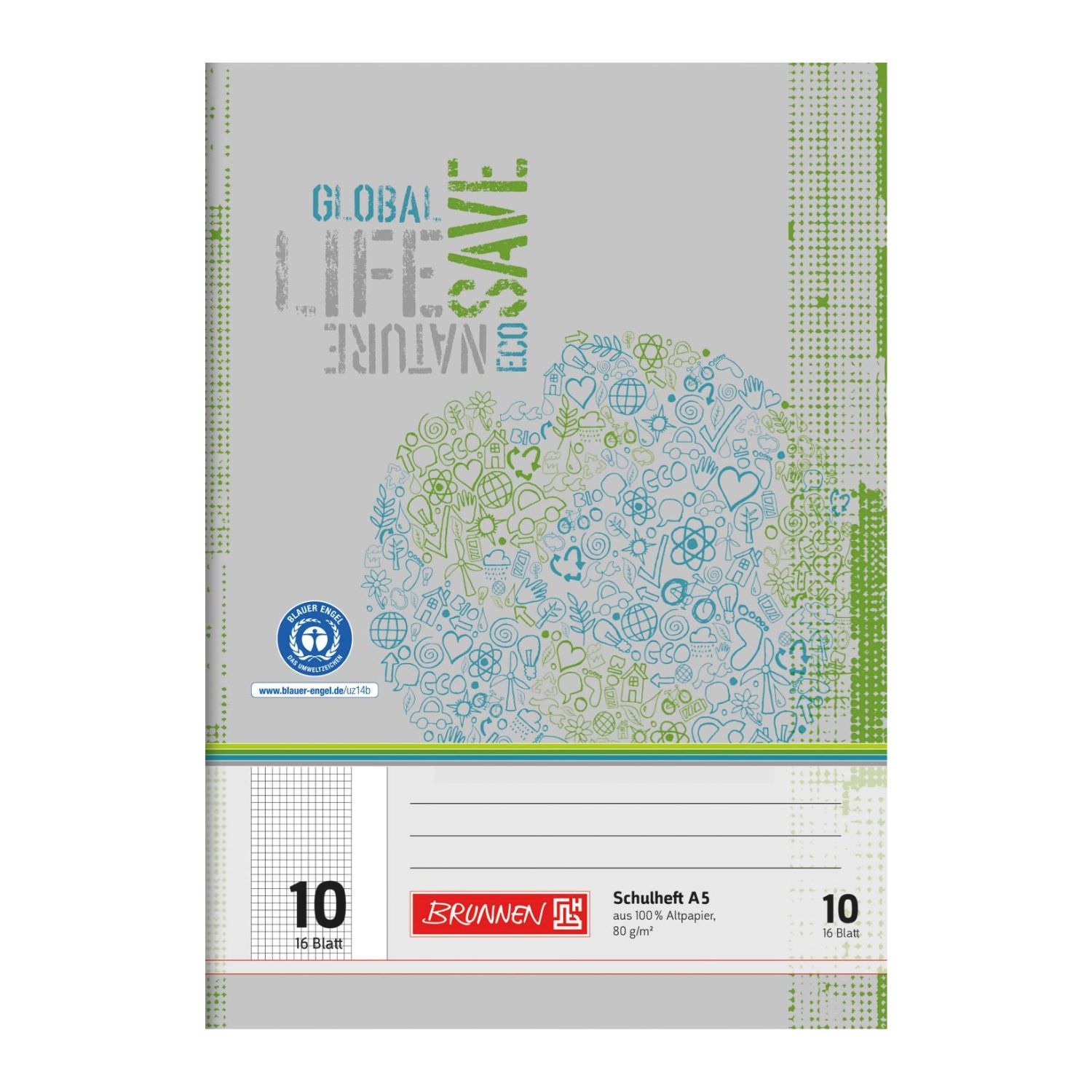 Brunnen Recyclinghefte A5, Lineatur 10
