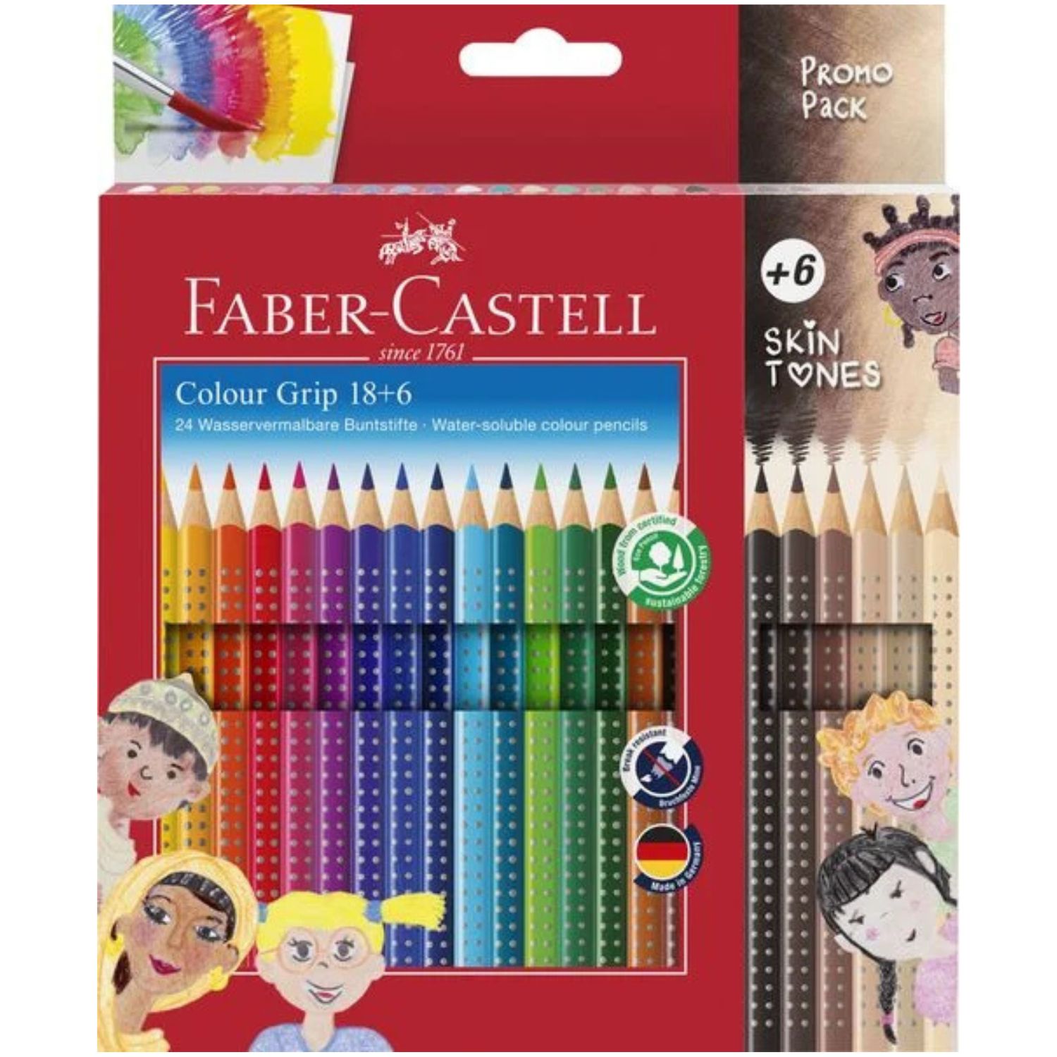 Faber-Castell Colour Grip Skin Tones 18+6