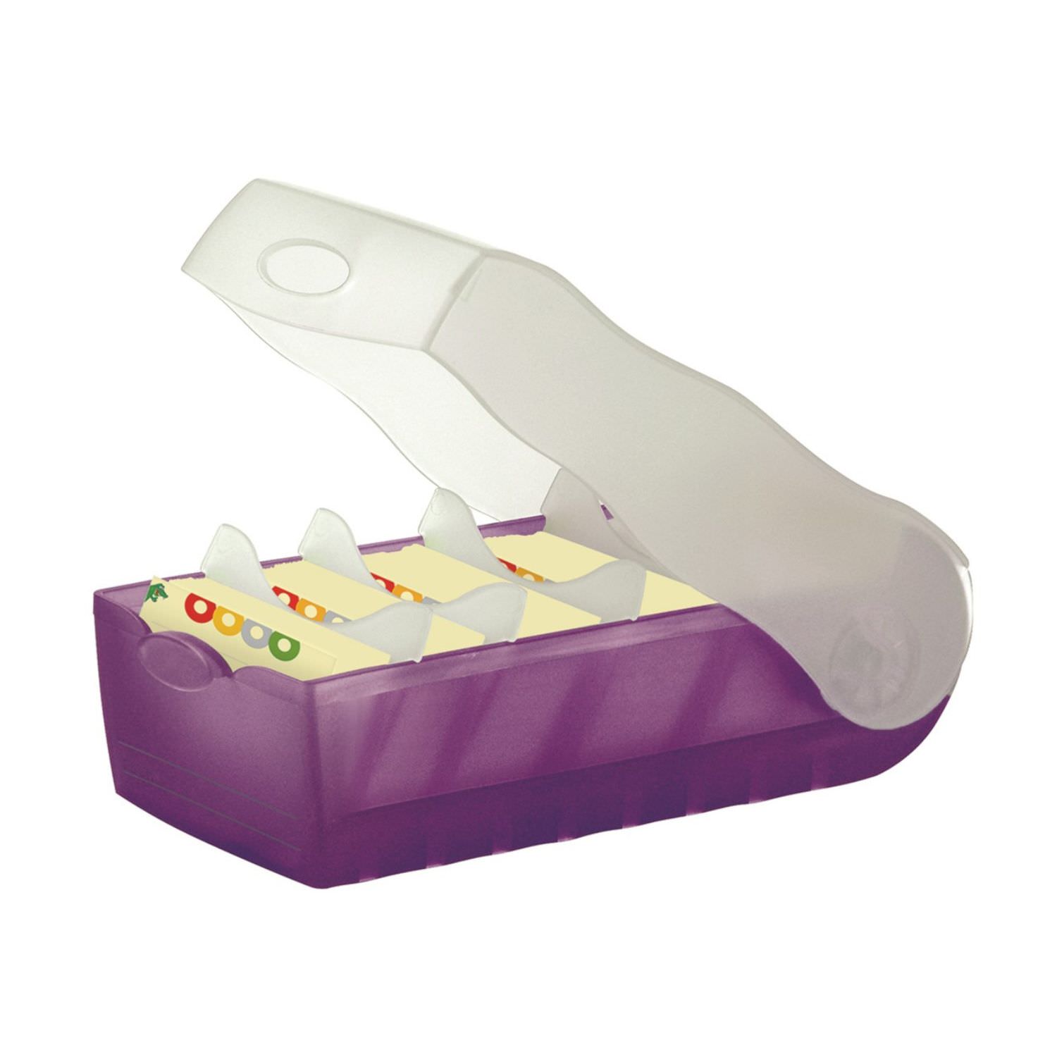 HAN Karteikasten CROCO A8, lila mit 100 Karten