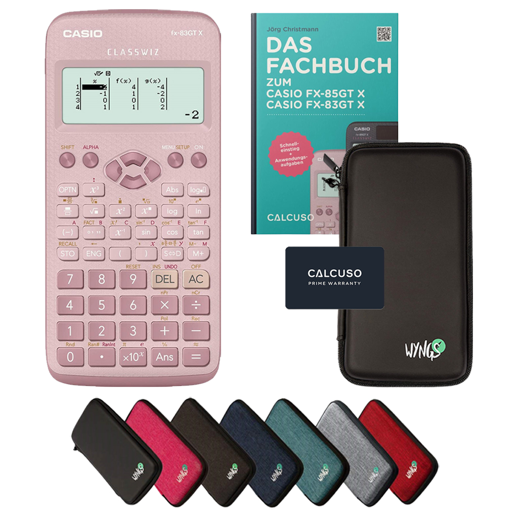 CALCUSO Standardpaket mit Taschenrechner Casio FX-83GT X pink