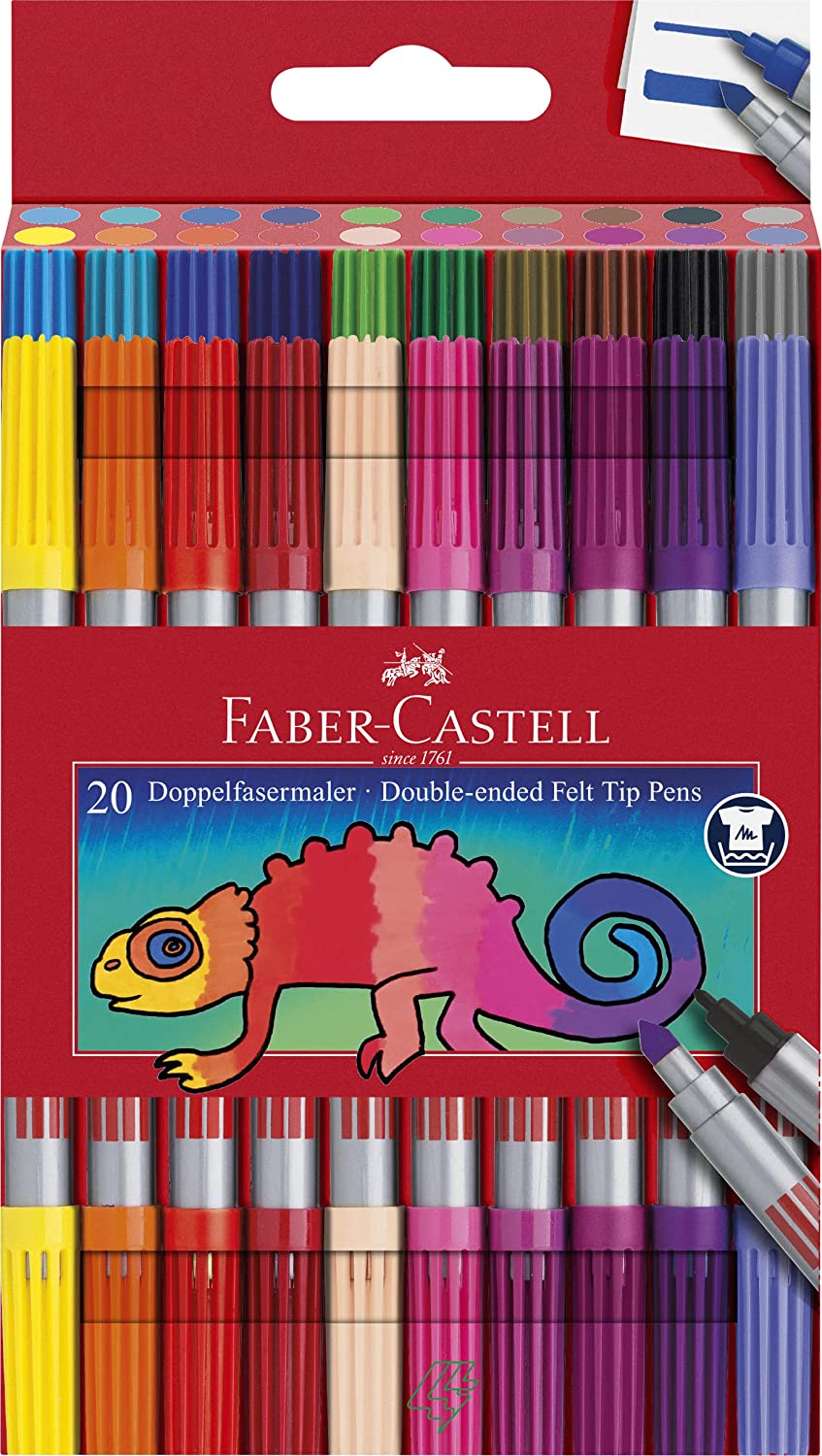 Faber-Castell Faserschreiber Duo - 20 Farben sortiert
