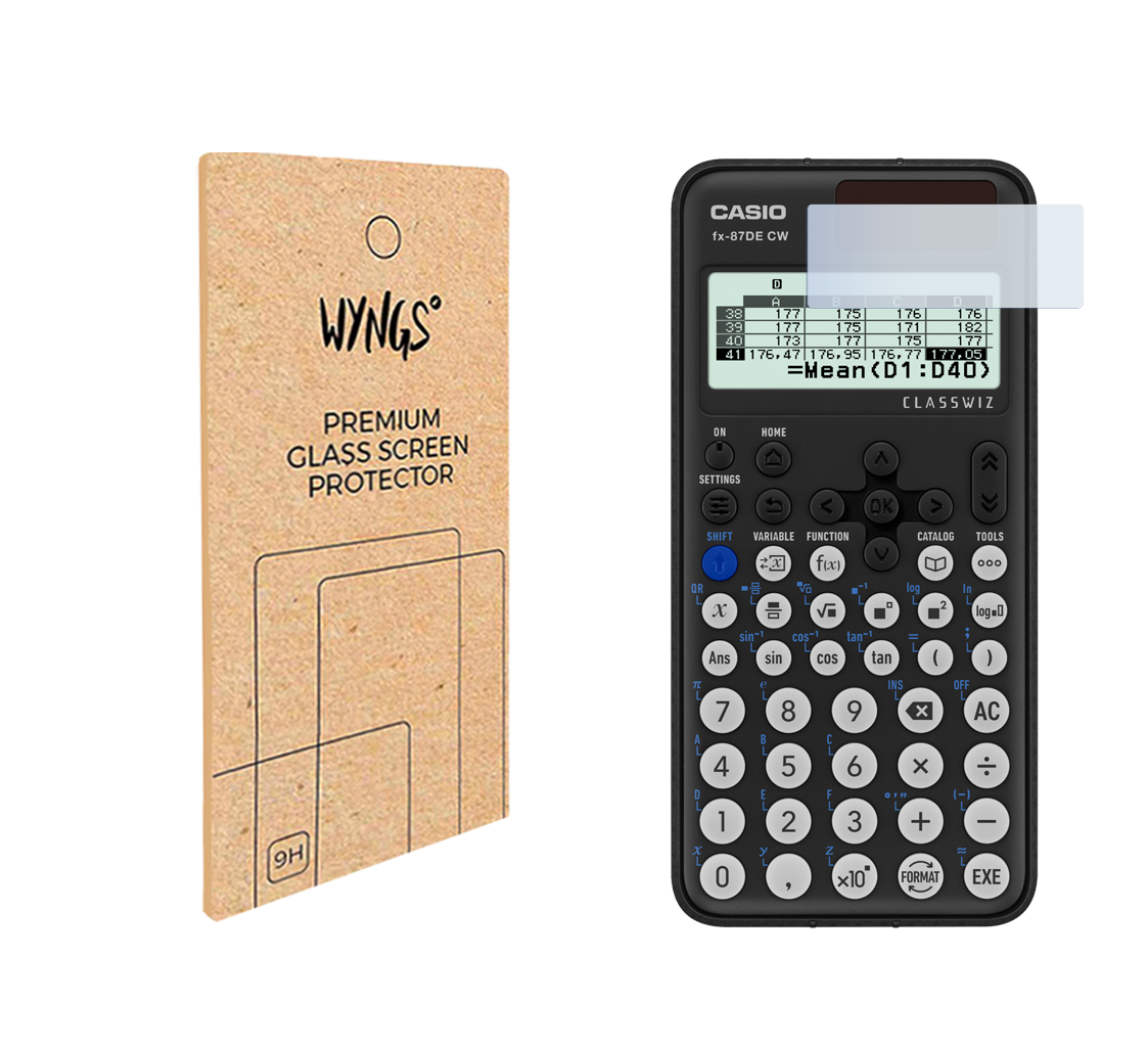 WYNGS Displayschutzfolie zum Taschenrechner Casio FX 87 DE CW