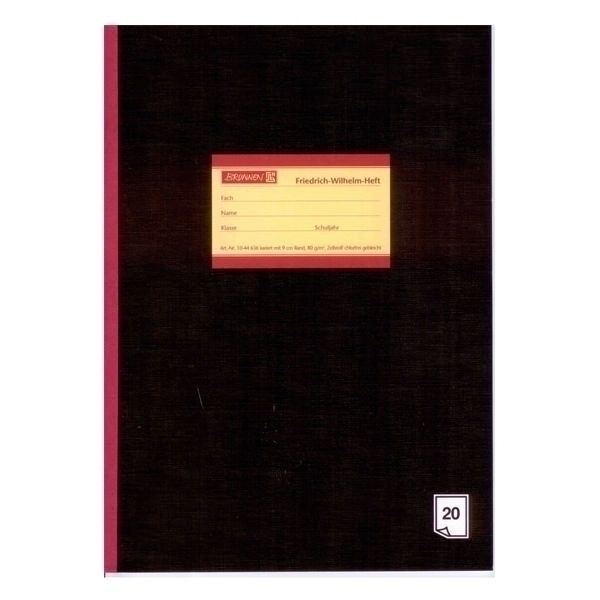 Oberschulheft Brunnen A4 kar9cmRand 20Bl