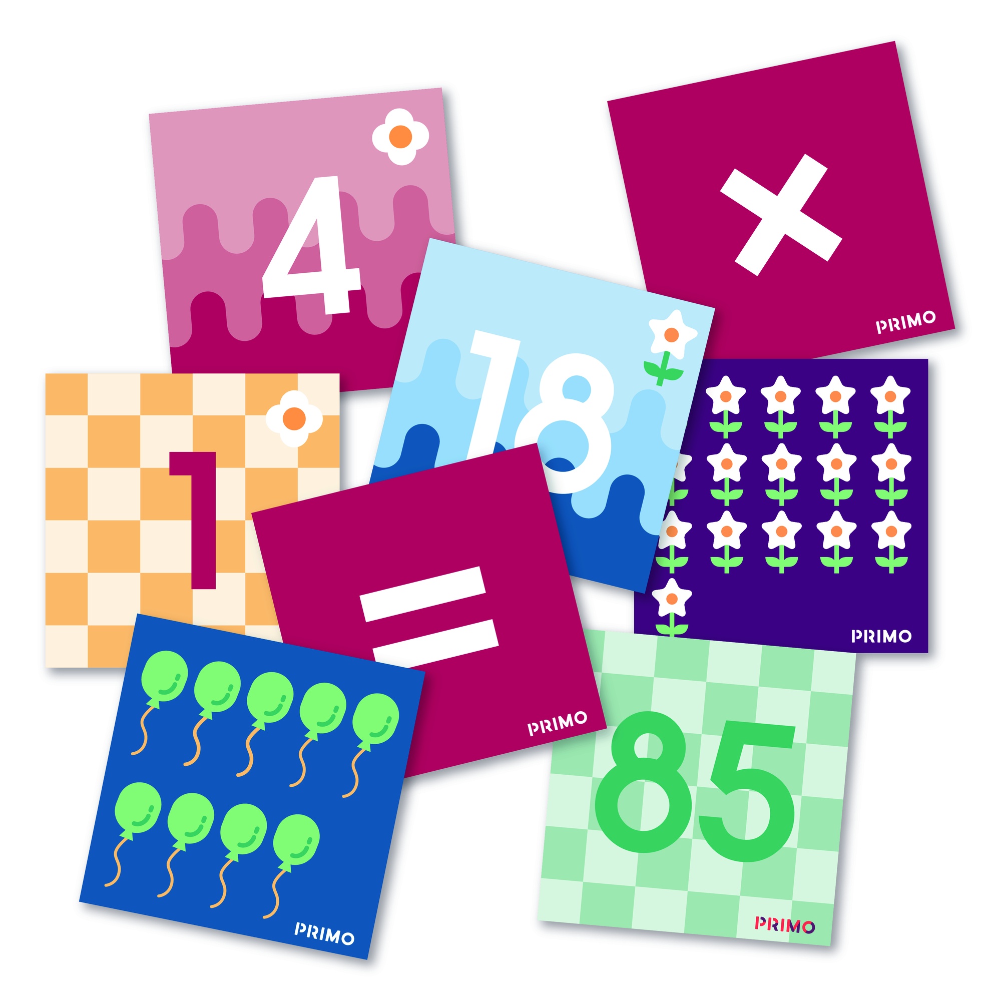 Primo Thematischen Karten für Transparente Karte - Zahlen