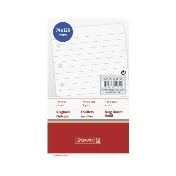 Ringbucheinlage 7,4x12,8cm lin 50Bl