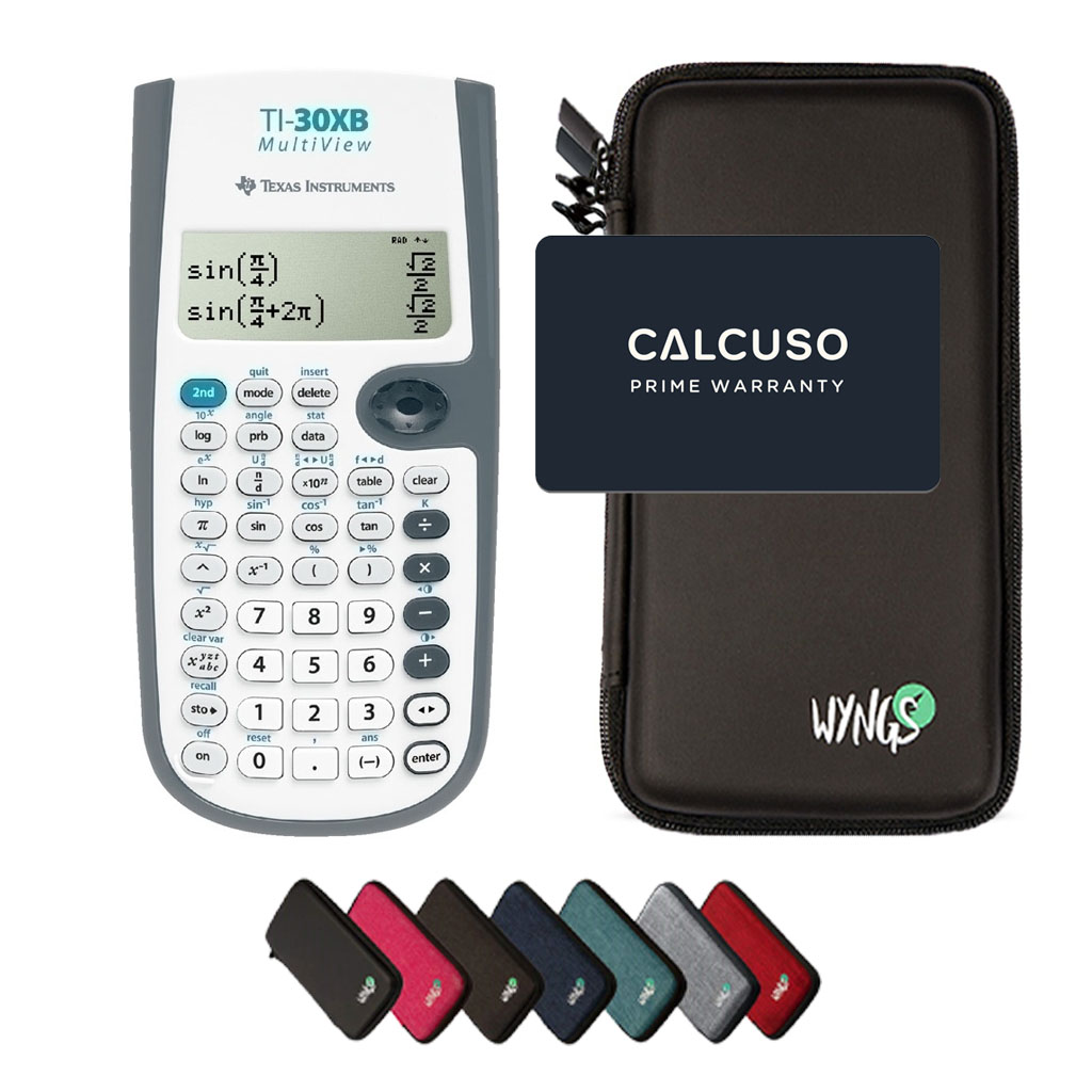 TI-30XB MultiView inkl. WYNGS Schutztasche - Wissenschaftlicher Taschenrechner - Basic Set