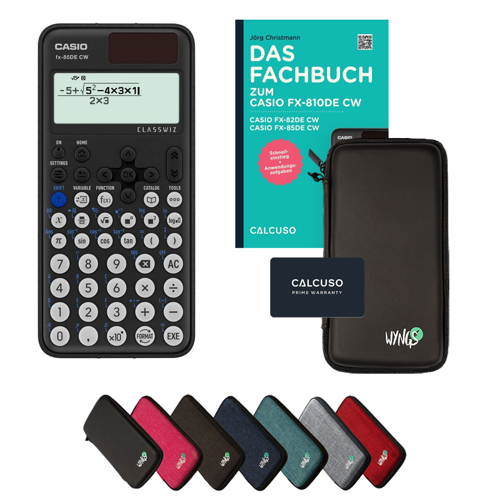 CALCUSO Standardpaket mit Taschenrechner Casio FX-85DE CW