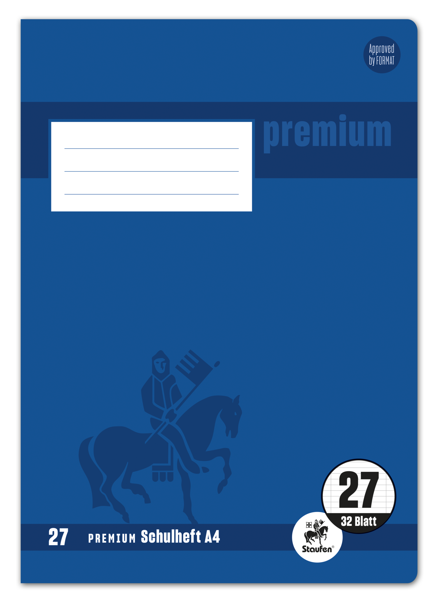 Staufen Premium Heft PREMIUM LIN 27 - A4, 32 Blatt, 90 g/qm, PREMIUM liniert mit Rand