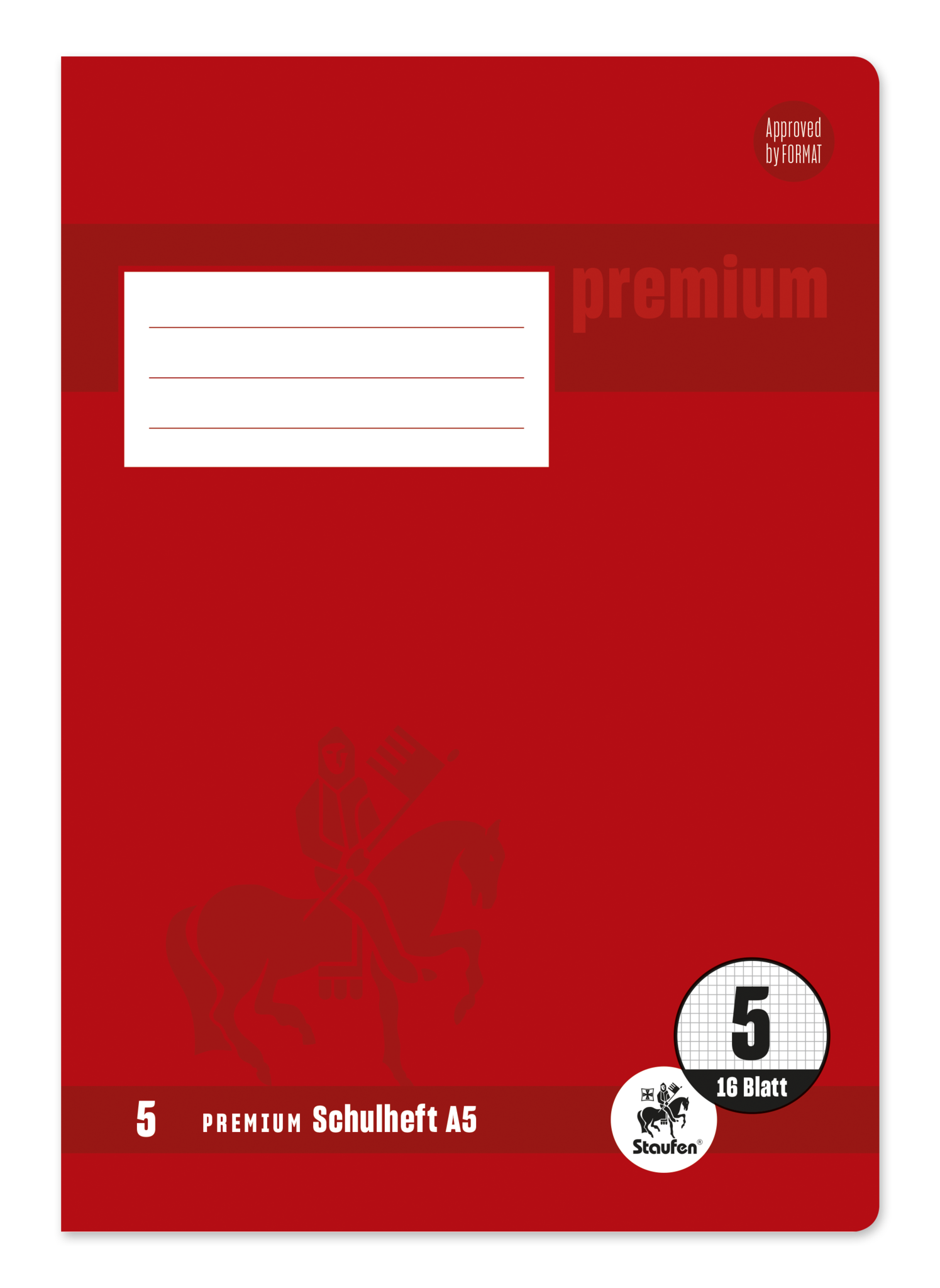 Staufen Premium Heft PREMIUM LIN 5 - A5, 16 Blatt, 90 g/qm, kariert