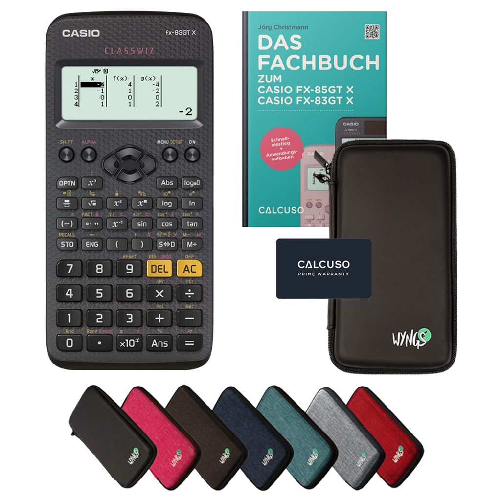 ﻿CALCUSO Standardpaket mit Taschenrechner Casio FX-83GT X schwarz