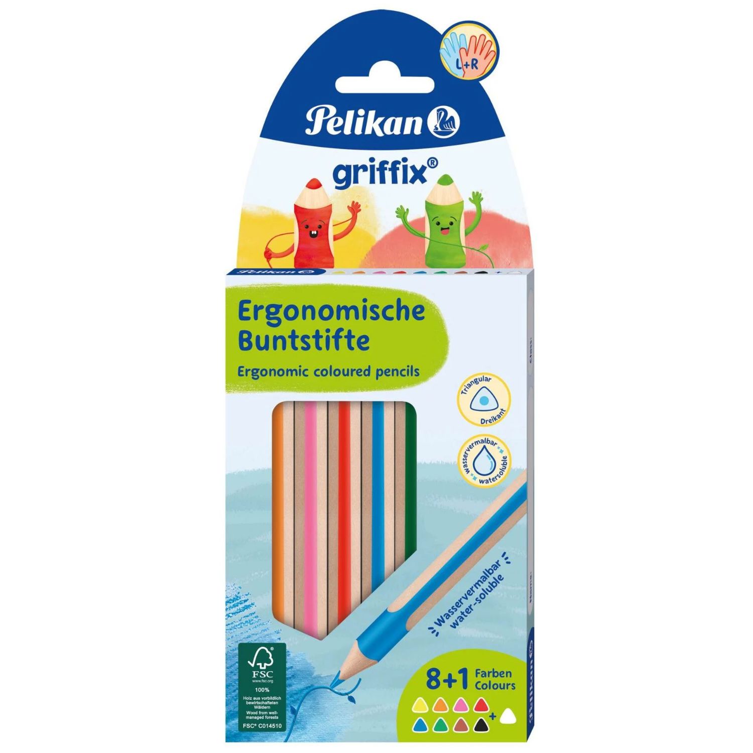 Pelikan griffix Buntstifte 8 + 1 weiß