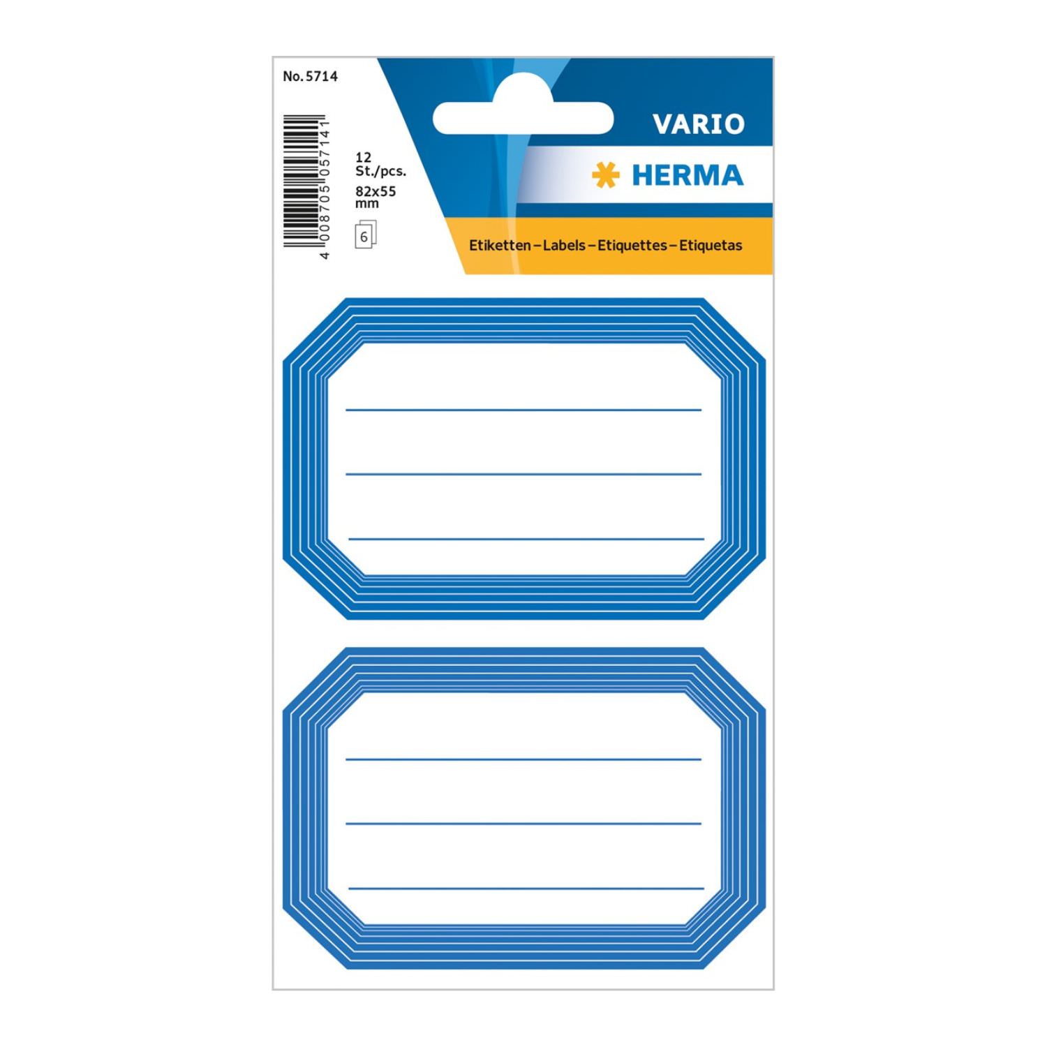 Herma Heftetiketten blauer Rand