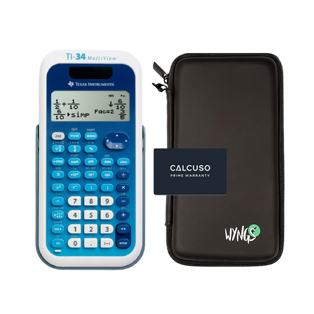TI-34 MultiView inkl. WYNGS Schutztasche - Wissenschaftlicher Taschenrechner - Basic Set