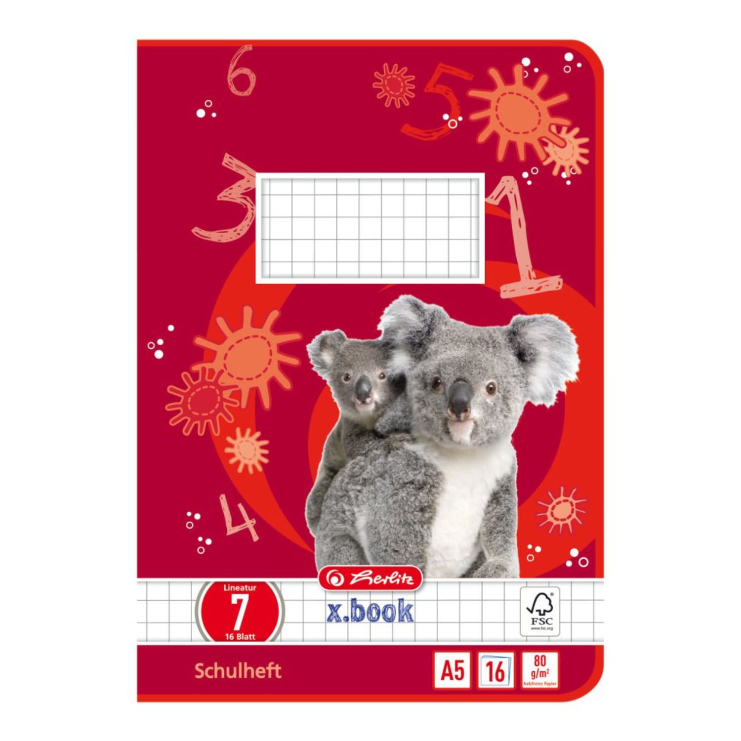 Herlitz Schulheft A5, Lineatur 7