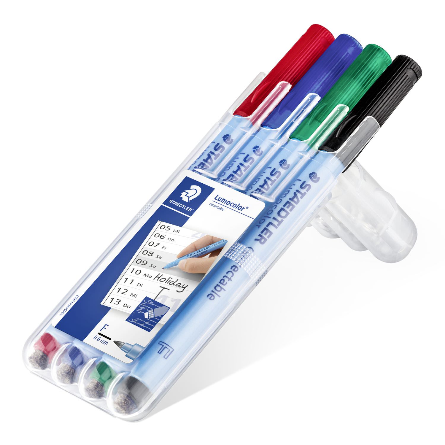 Staedtler 4 Lumocolor Correctable, Aufstellbox