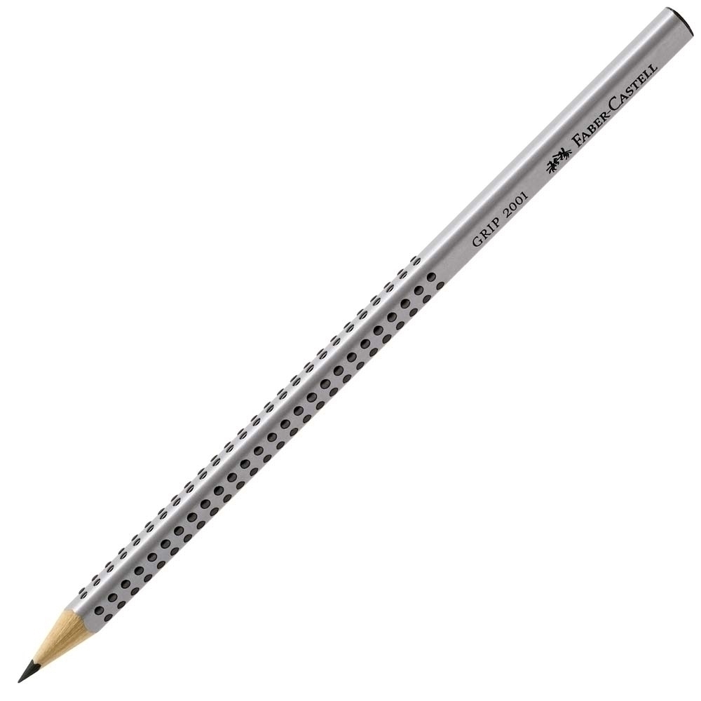 Faber-Castell Bleistift GRIP 2001 HB - Silbergrau