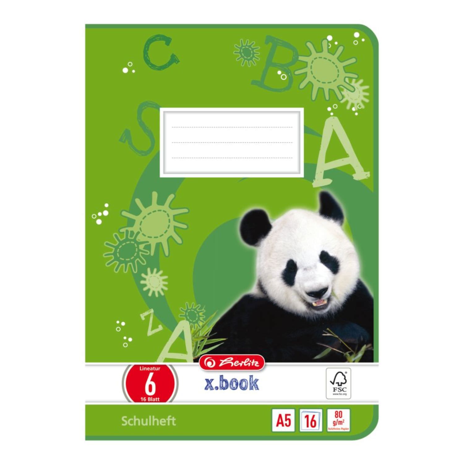 Herlitz Schulheft A5, Lineatur 6