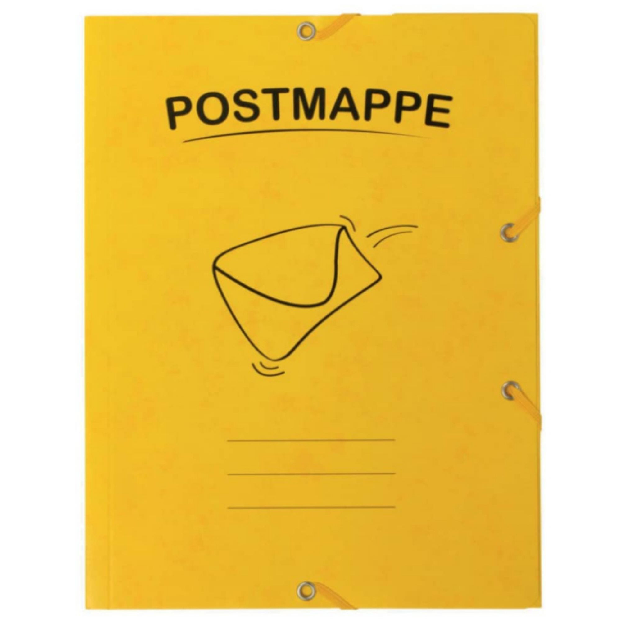 STYLEX Postmappe Eckspanner A4, Karton, mit 3 Einschlagklappen, gelb