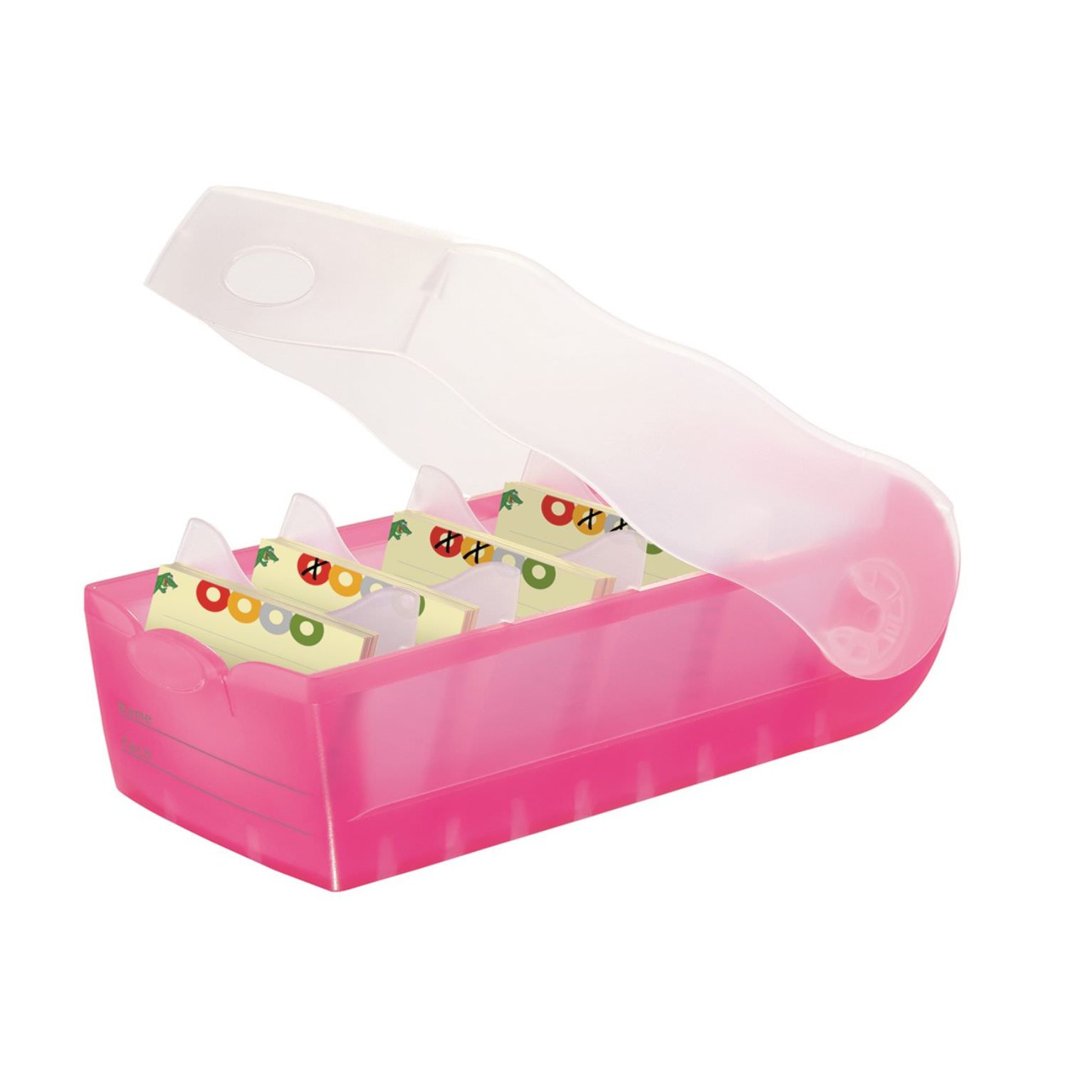 HAN Karteikasten CROCO A7, pink mit 100 Karten